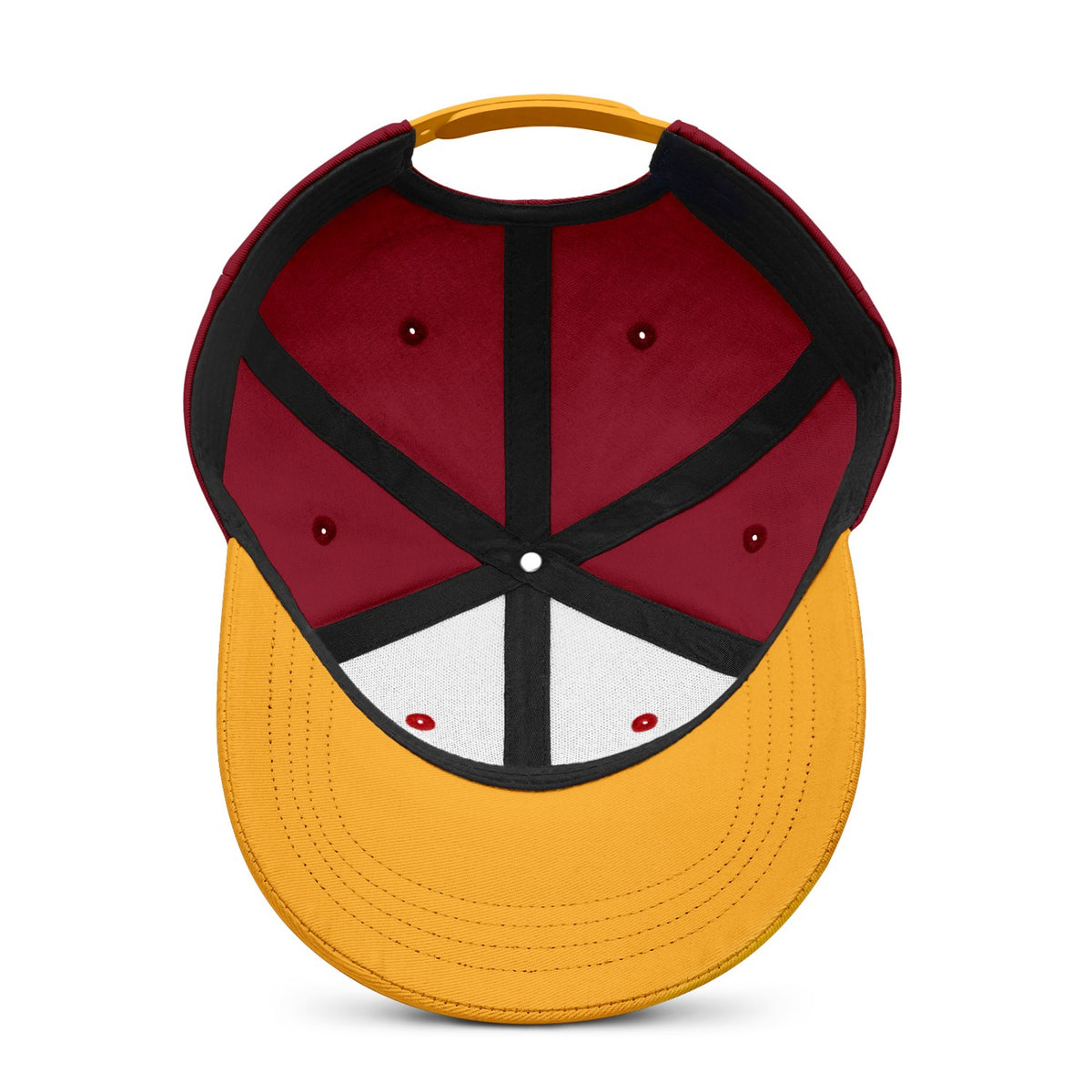 Vosoli Burgundy Gold Two-Tone Baseball Cap - Unisex Custom 3D Embroidery or Print