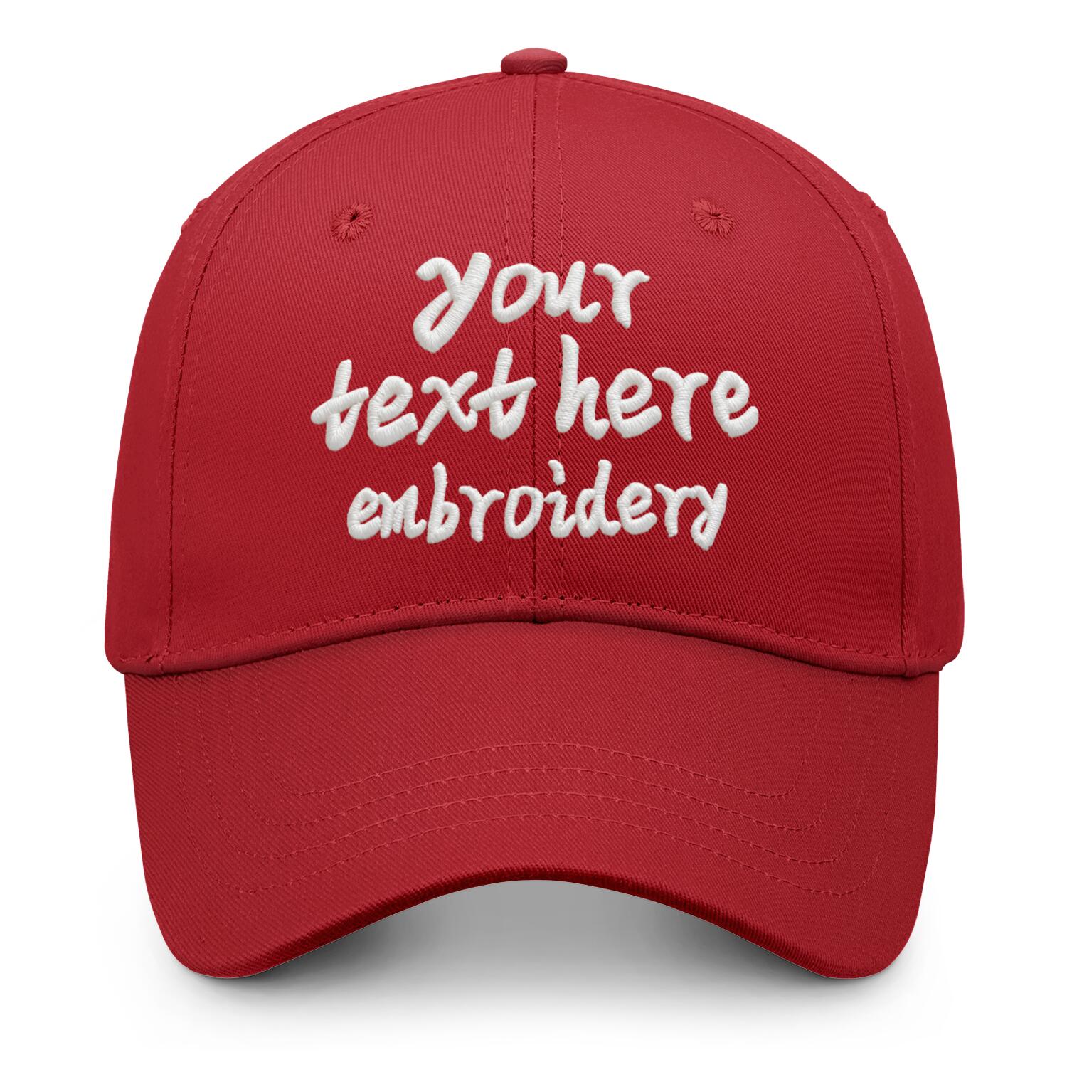 Vosoli Burgundy Solid Baseball Cap - Unisex Custom 3D Embroidery or Print