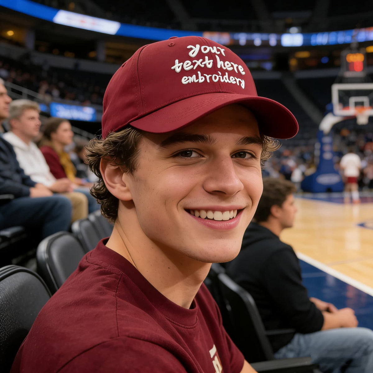 Vosoli Burgundy Solid Baseball Cap - Unisex Custom 3D Embroidery or Print