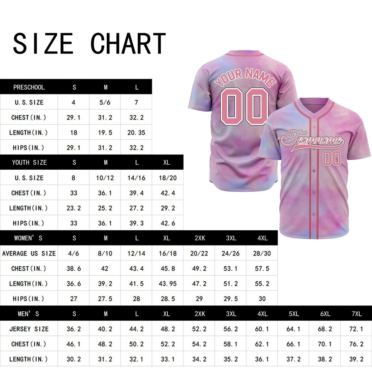 VOSOLI Candy Pink Tie-Dye Graffiti Custom Stitched Baseball Jersey