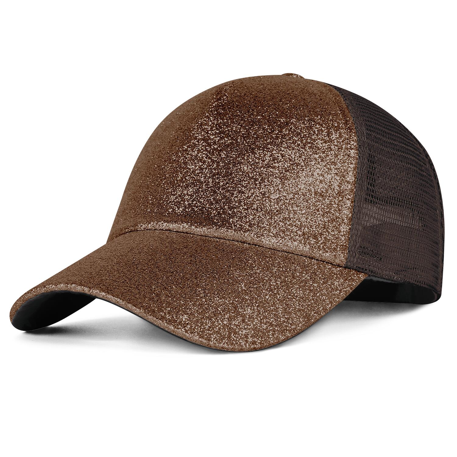 Vosoli Copper Glitter Mesh Women’s Ponytail Hat - Team Custom Embroider Personalized Cap