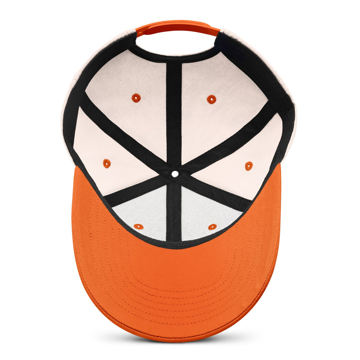 Vosoli Cream & Orange Color-Block Deep Bill Baseball Cap - Unisex Custom 3D Embroidery or Print Hat