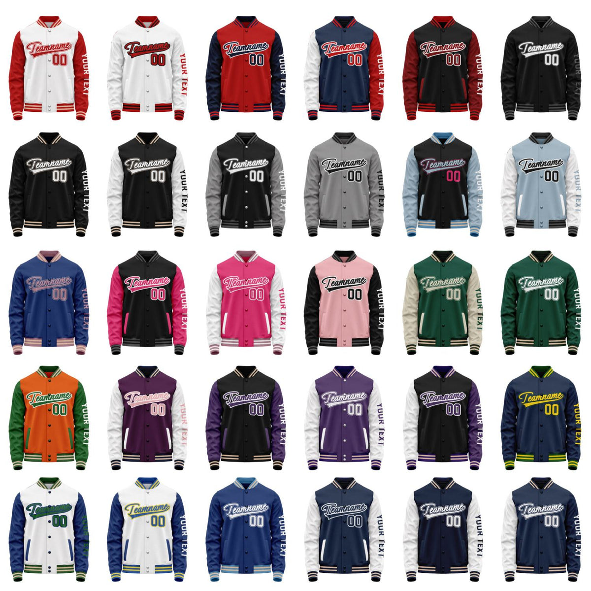 Custom Pink White Jacket Personalized Team Name Number Letterman Bomber for Adult & Youth