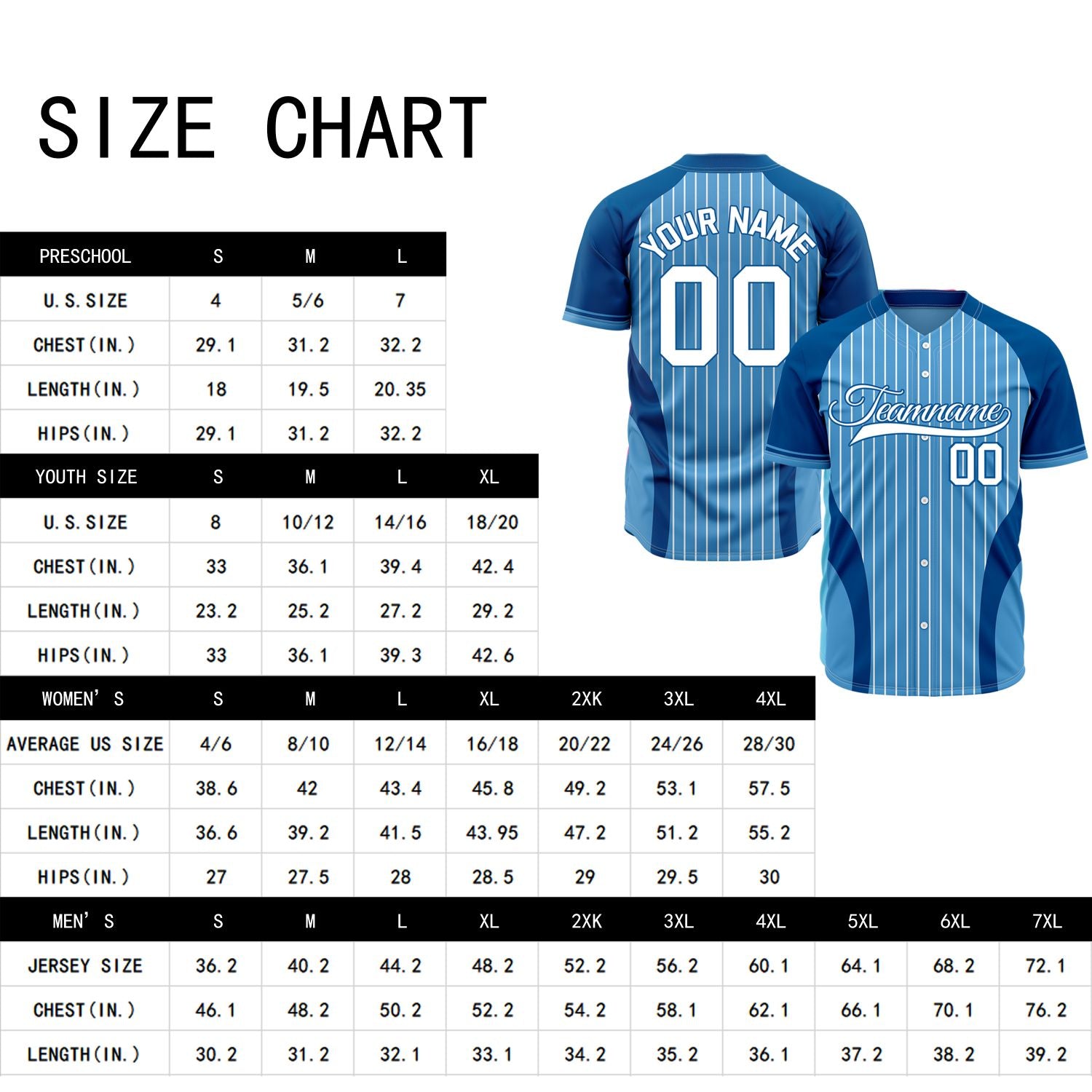 Custom Blue Striped Baseball Jersey | Personalized Pinstripe Full Button Team Uniform - VOSOLI