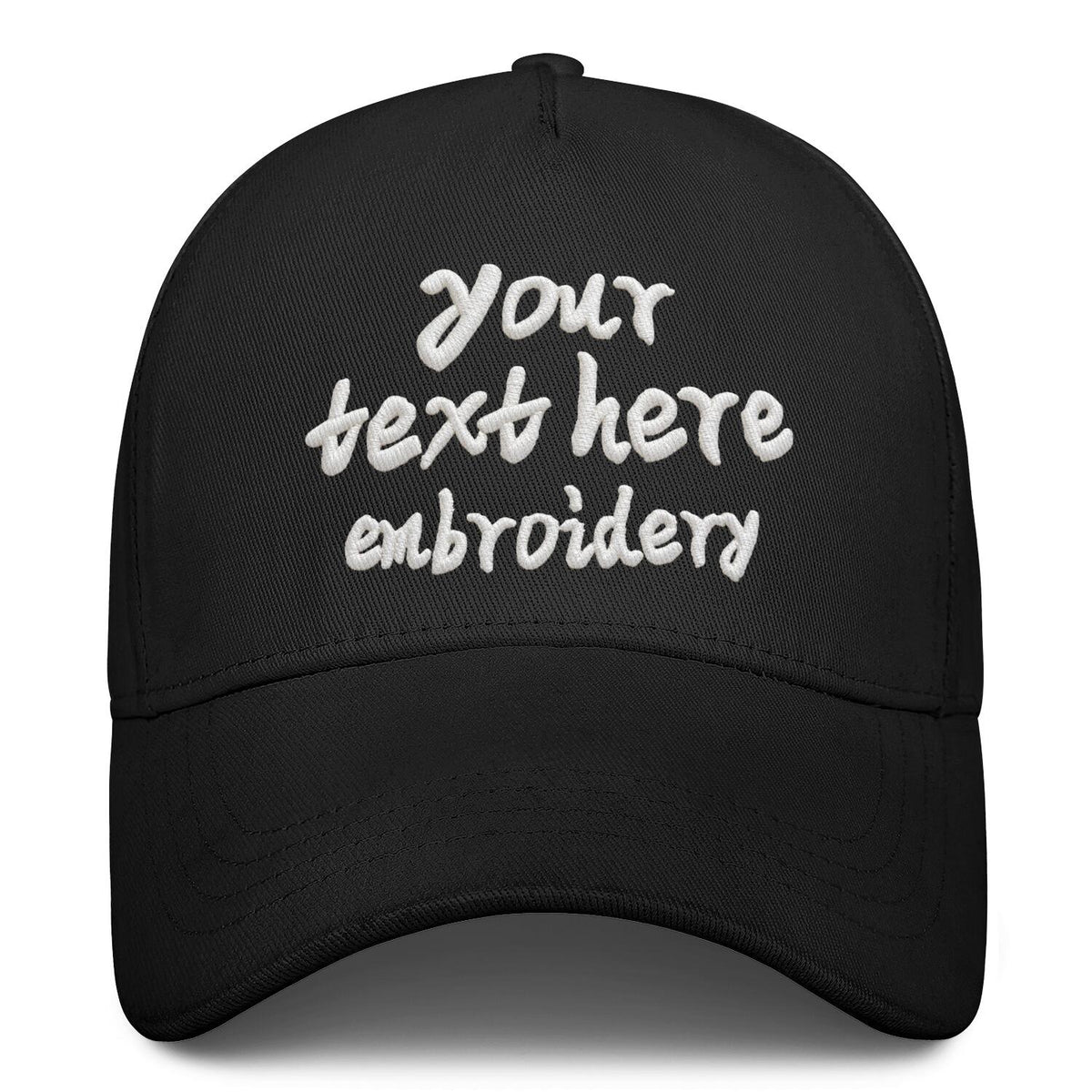 Vosoli White Embroidered Black Baseball Cap - Personalized Hat