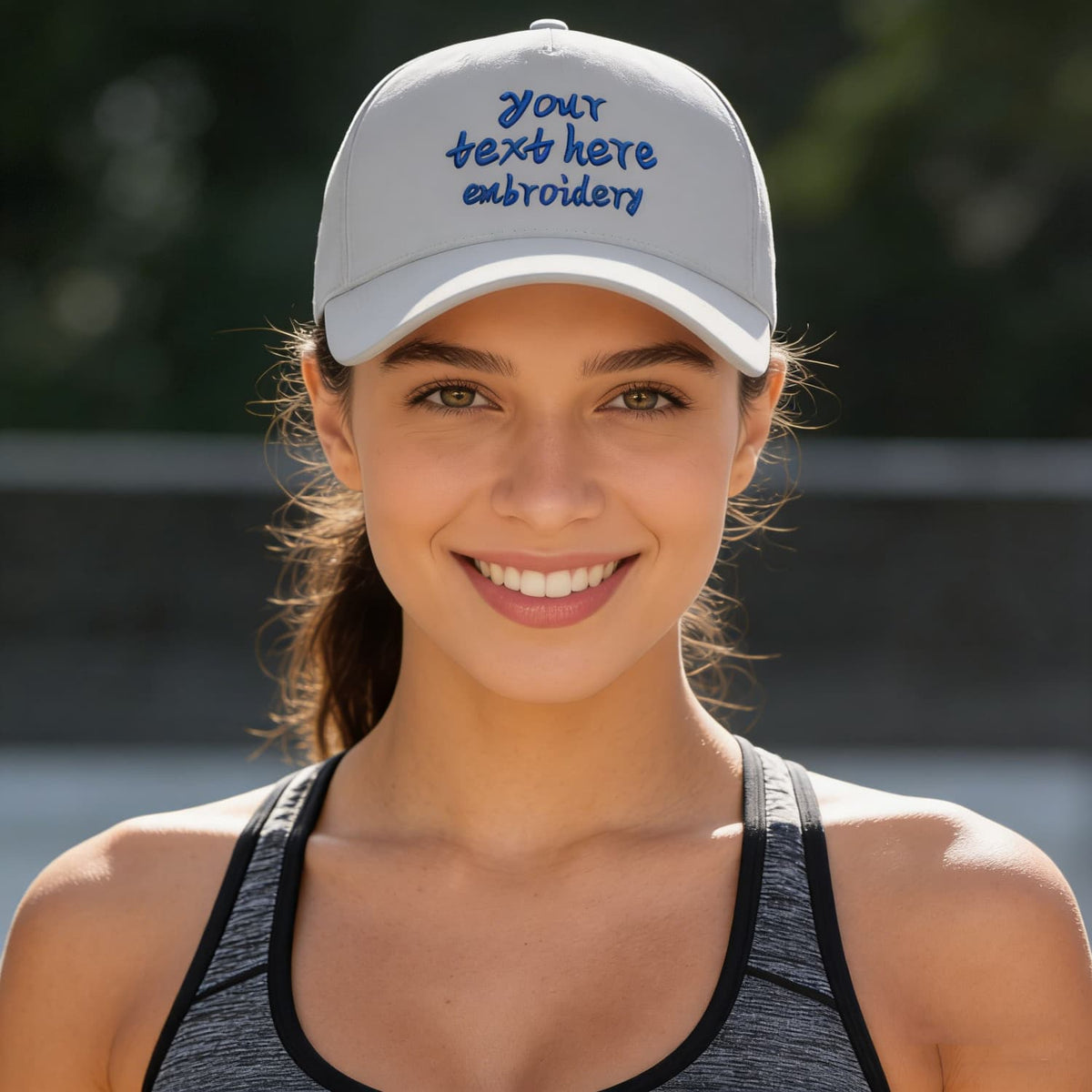 Vosoli Custom Embroidered Grey Baseball Cap - Personalized Embroidery Hat