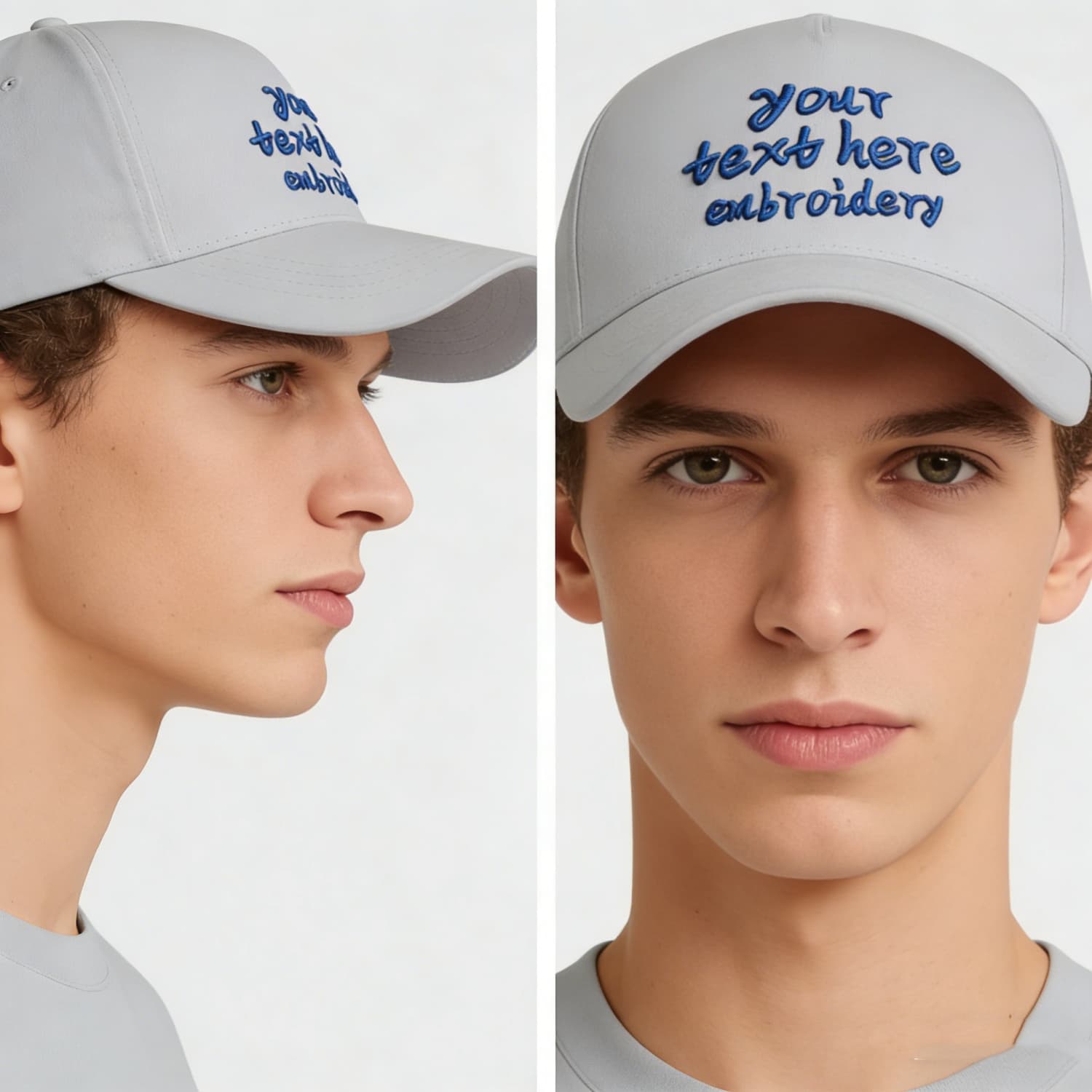 Vosoli Custom Embroidered Grey Baseball Cap - Personalized Embroidery Hat