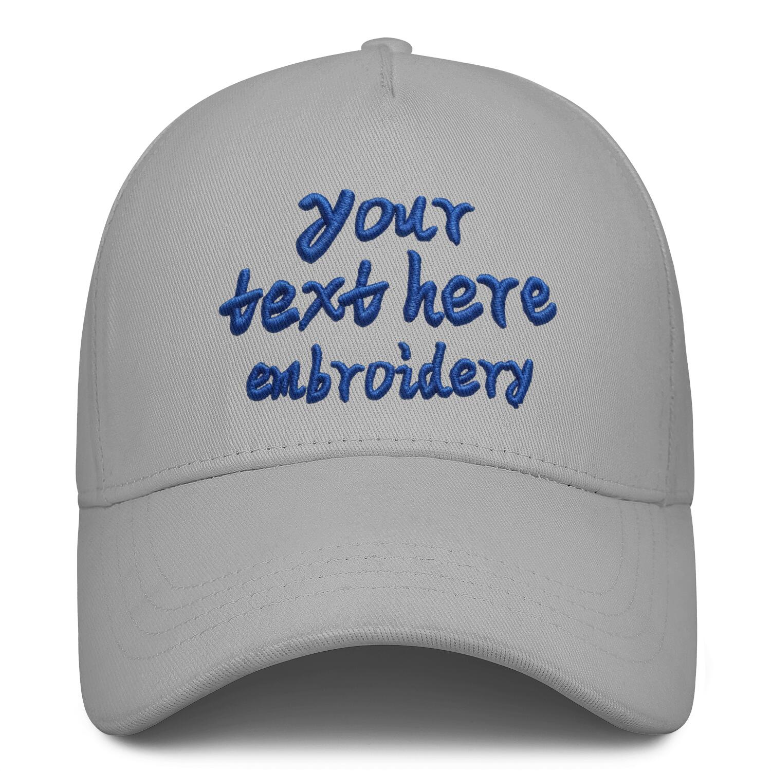 Vosoli Custom Embroidered Grey Baseball Cap - Personalized Embroidery Hat