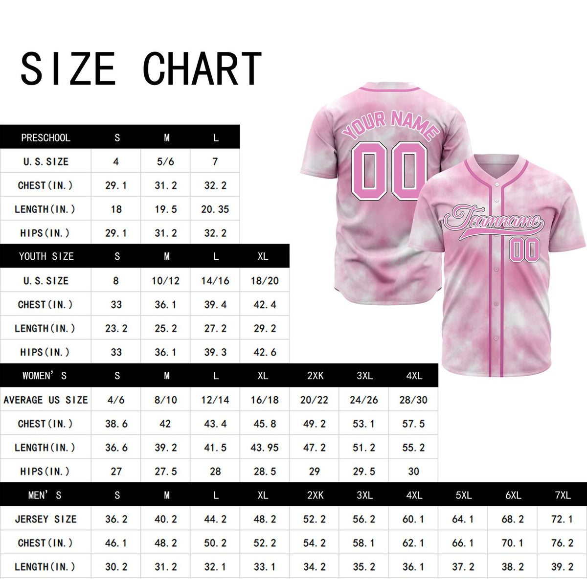 Custom Pink Tie Dye Baseball Jersey - Personalized Team Uniform | Vosoli
