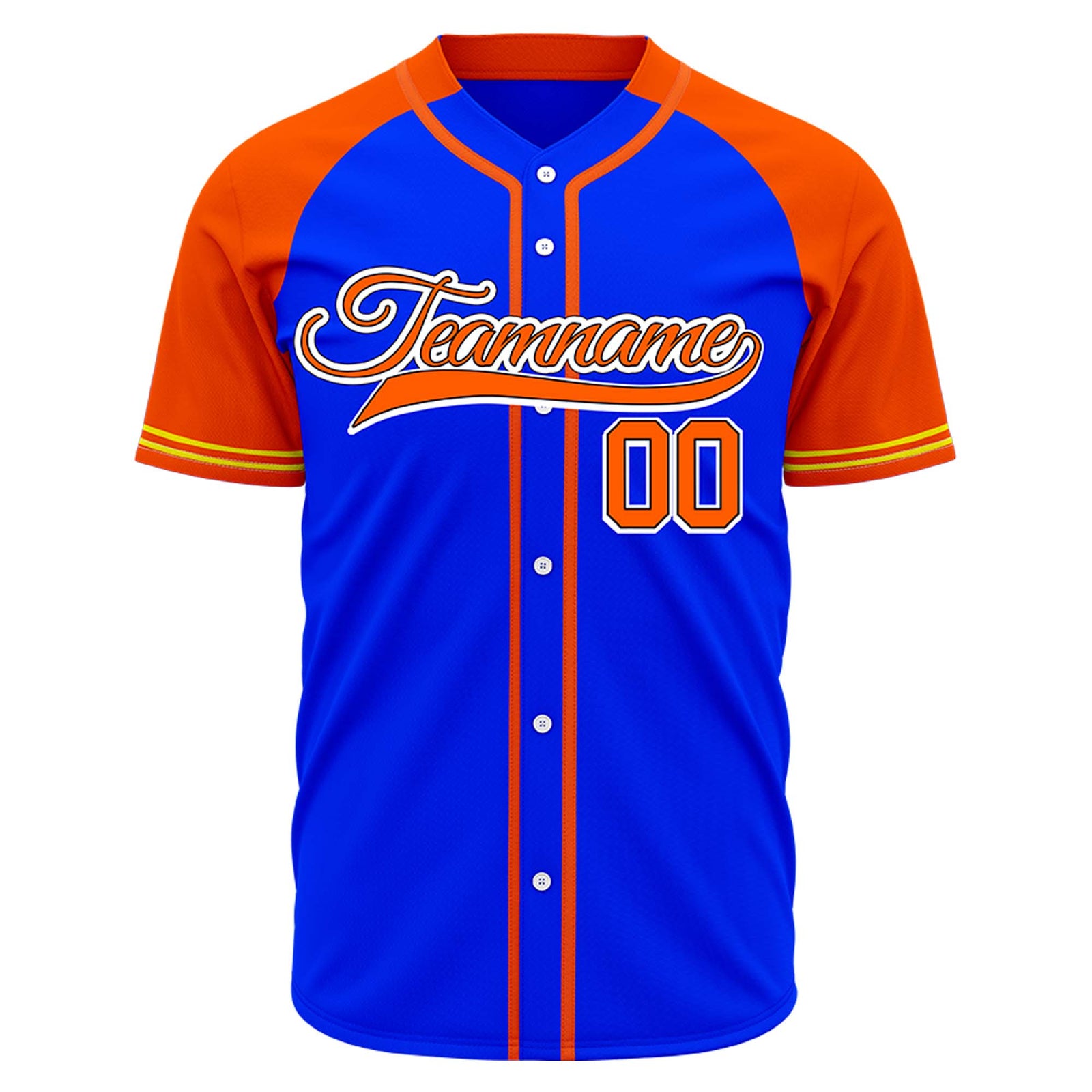 VOSOLI Custom Stitched Blue and Orange Two-Tone Baseball Jersey