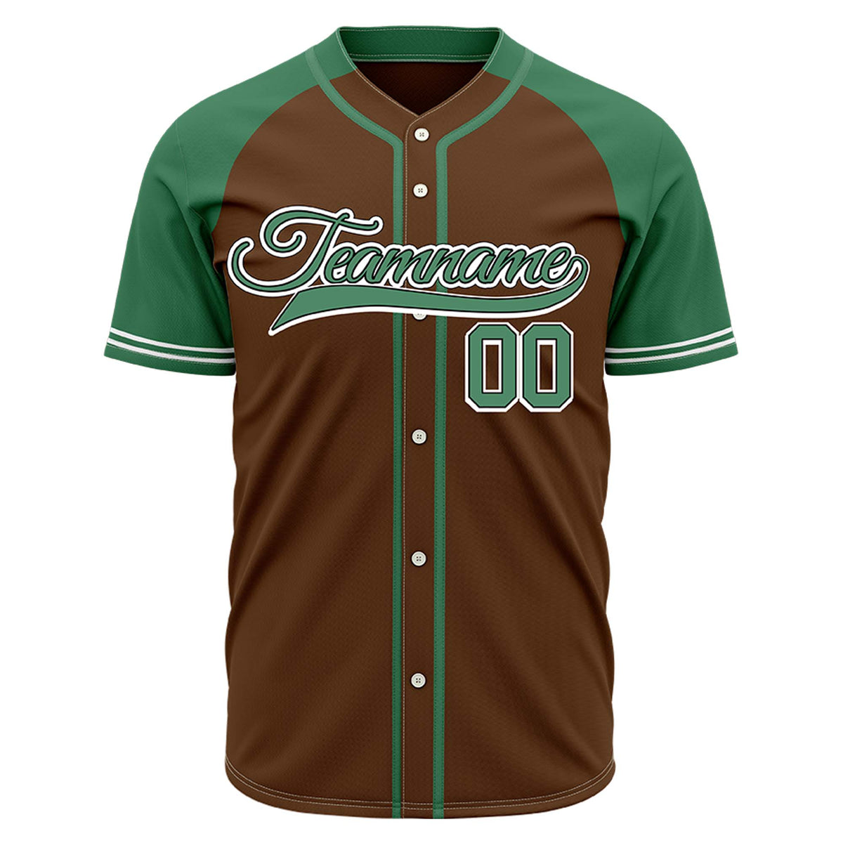 VOSOLI Custom Stitched Brown and Green Two-Tone Baseball Jersey