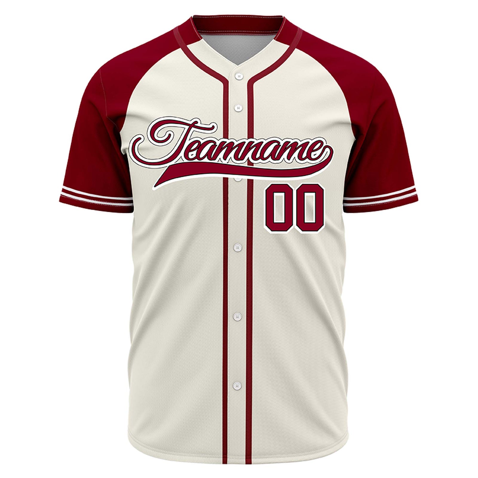 VOSOLI Custom Stitched Maroon and Cream Retro Baseball Jersey