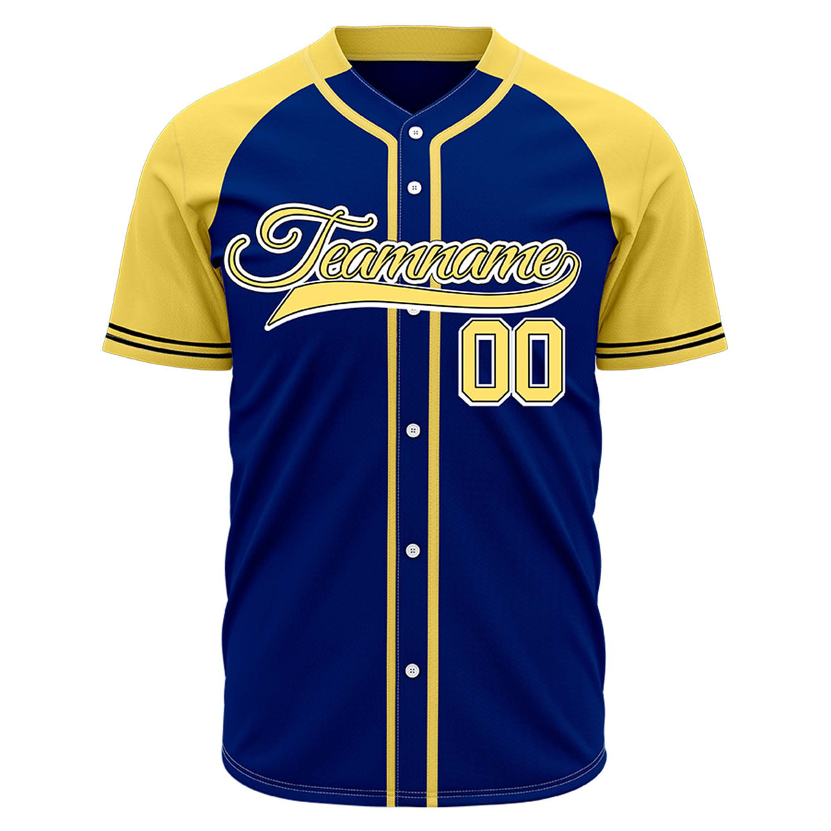 VOSOLI Custom Stitched Navy and Yellow Two-Tone Baseball Jersey