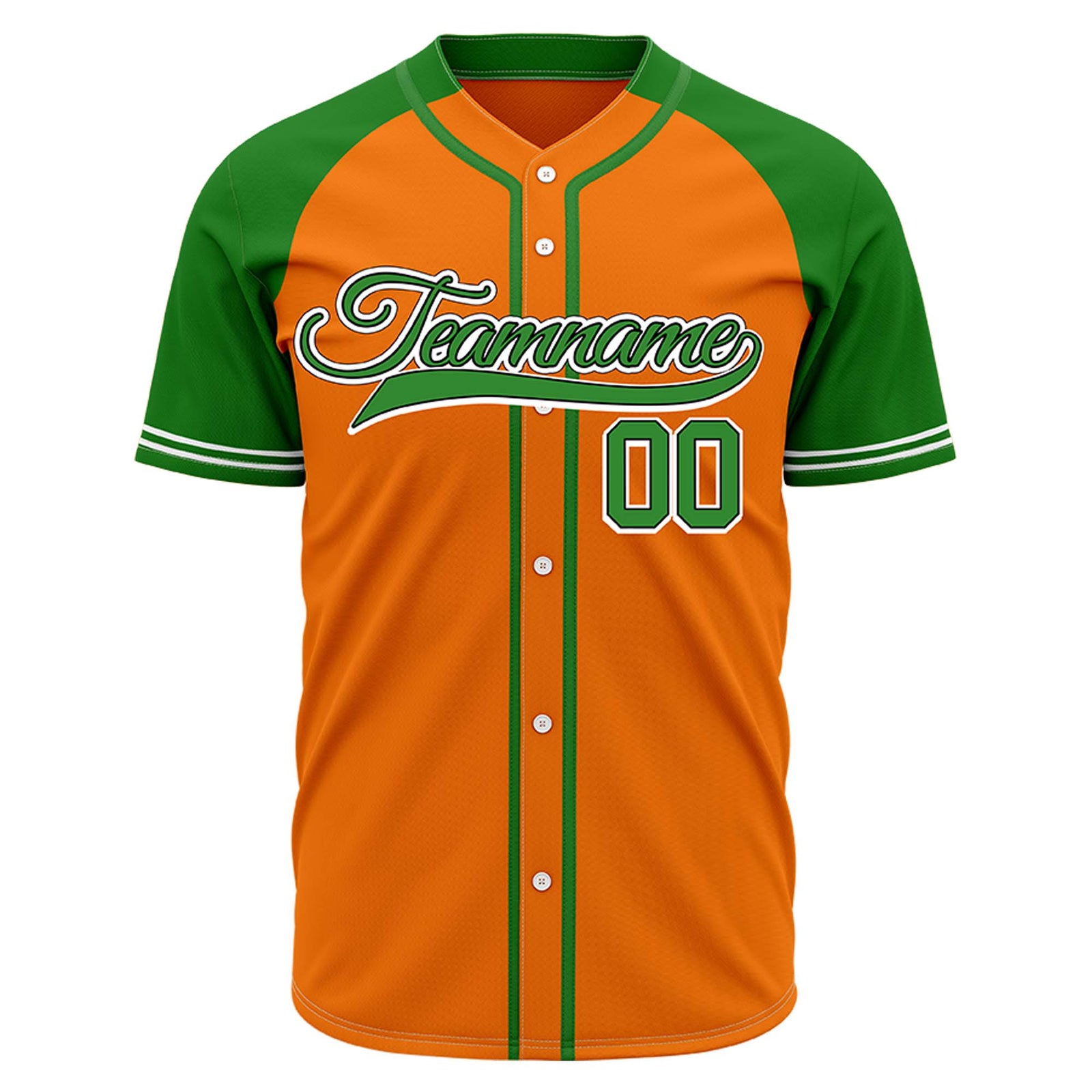 VOSOLI Custom Stitched Orange and Green Two-Tone Baseball Jersey