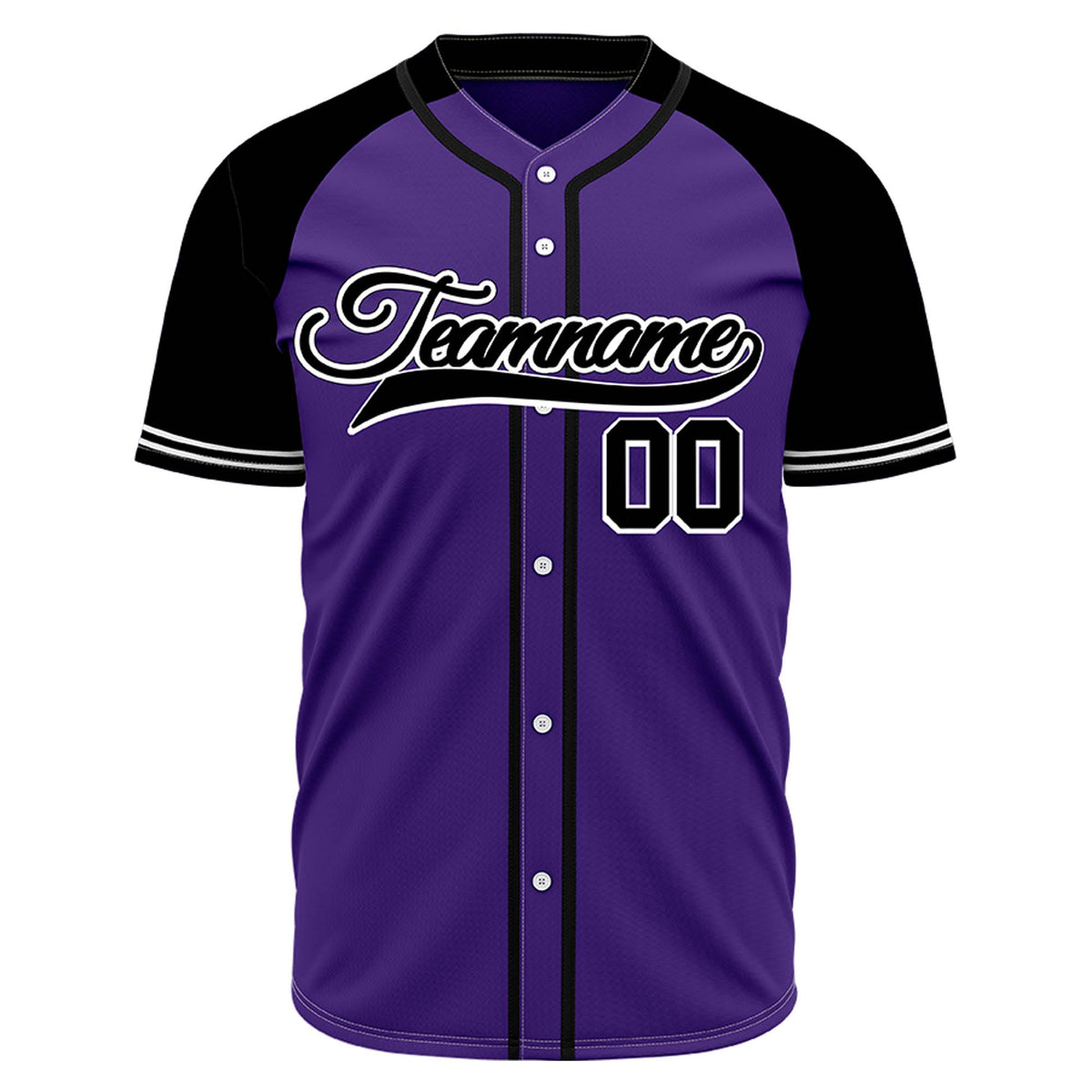 VOSOLI Custom Stitched Purple and Black Two-Tone Baseball Jersey