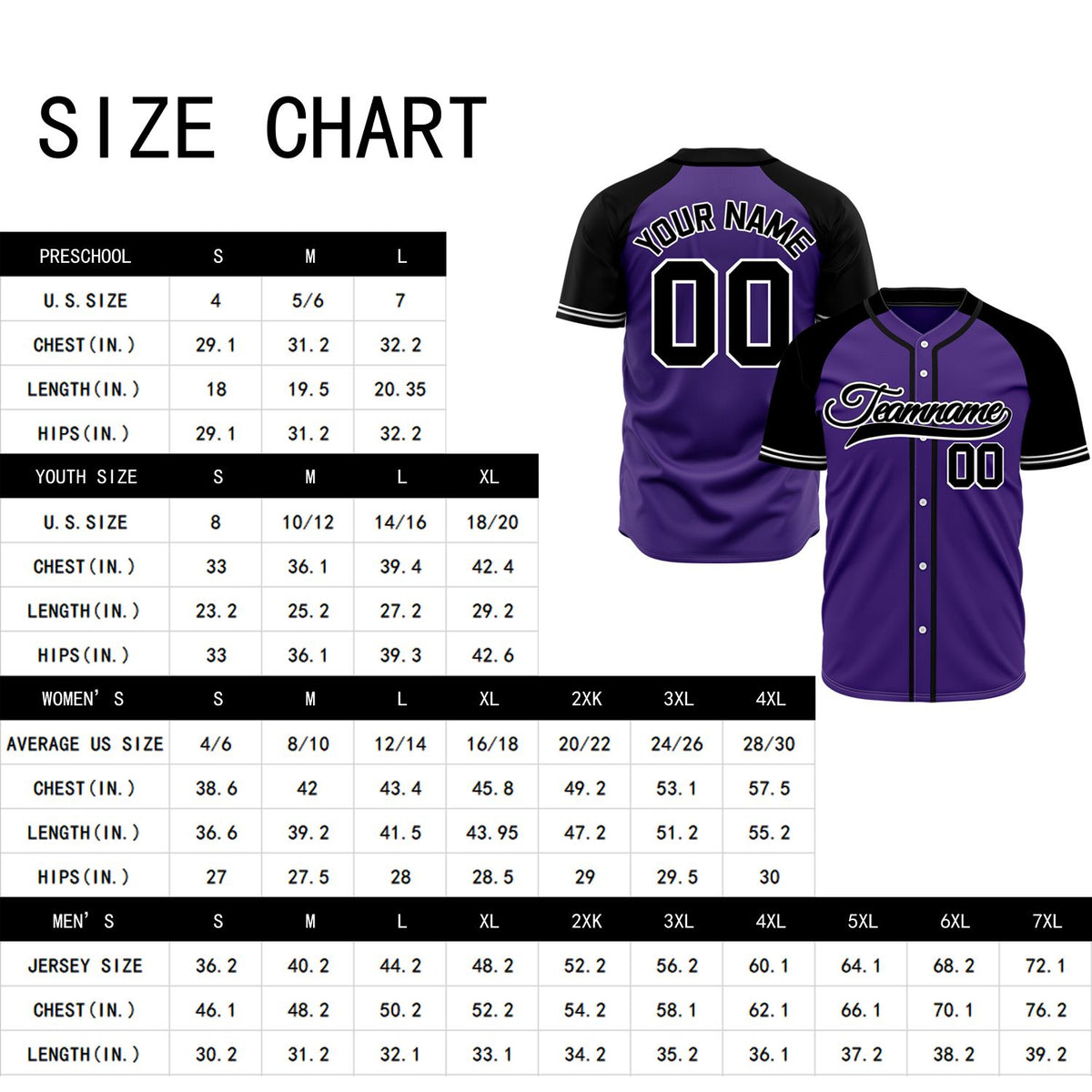 VOSOLI Custom Stitched Purple and Black Two-Tone Baseball Jersey