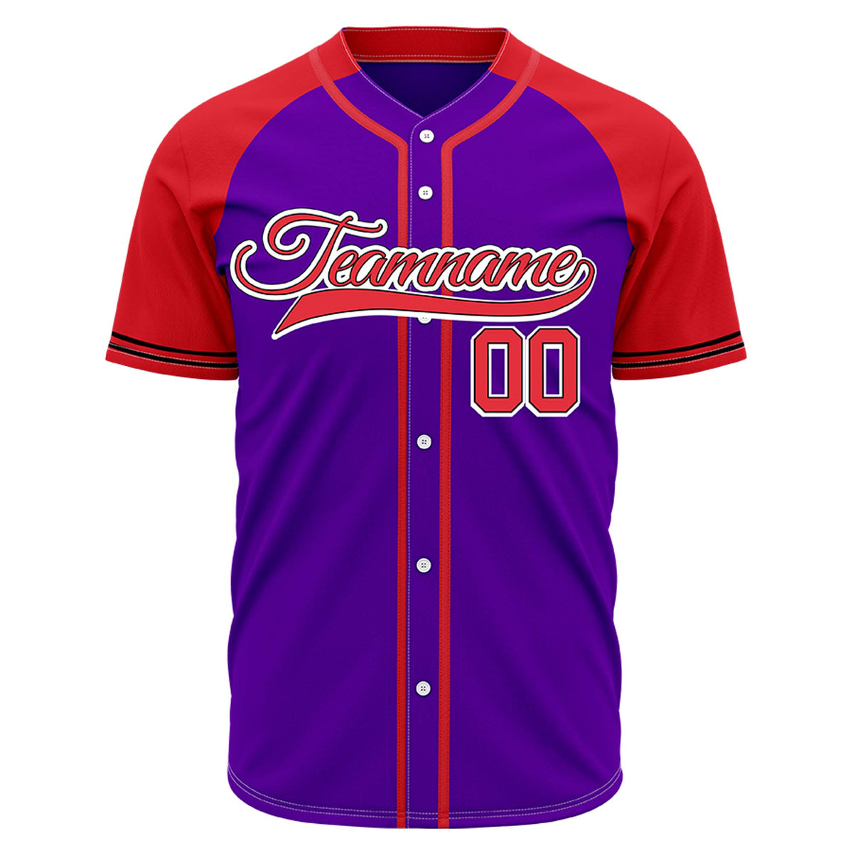 VOSOLI Custom Stitched Purple and Red Two-Tone Baseball Jersey
