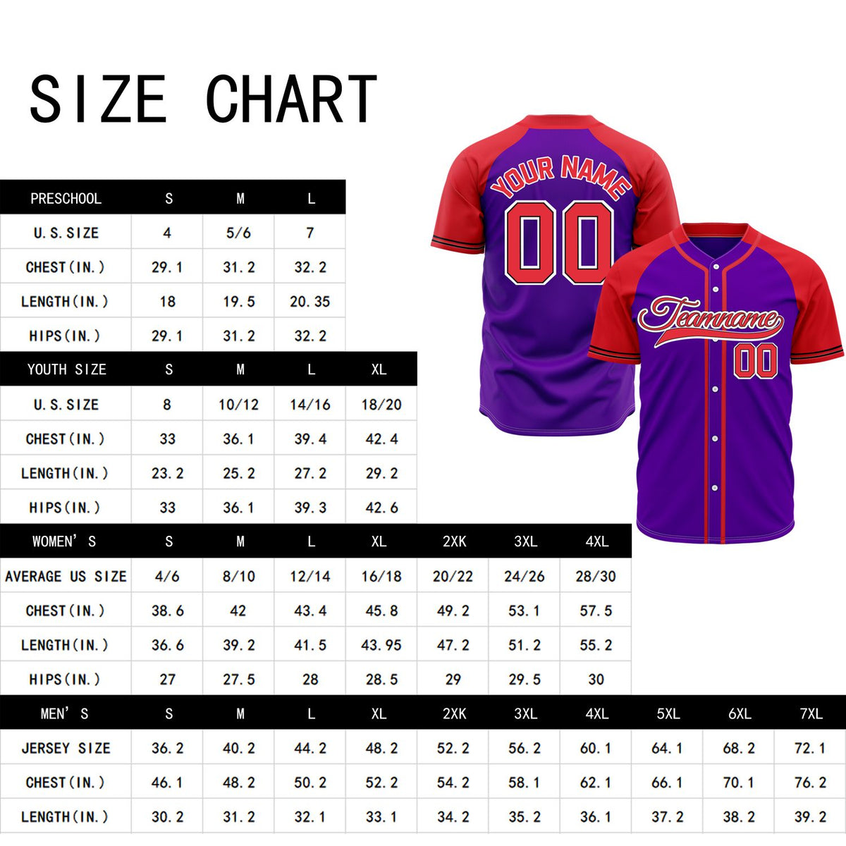 VOSOLI Custom Stitched Purple and Red Two-Tone Baseball Jersey