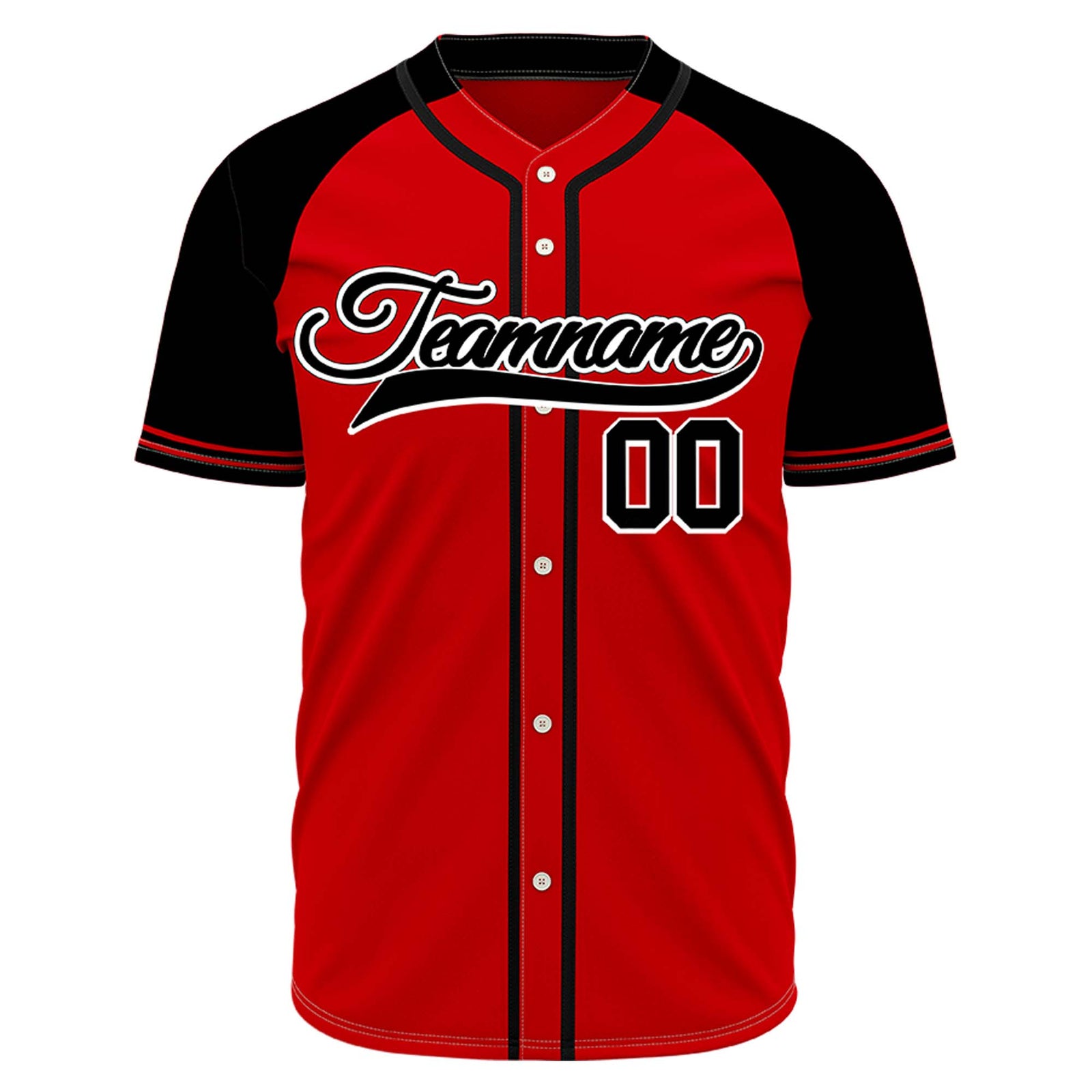 VOSOLI Custom Stitched Red and Black Two-Tone Baseball Jersey