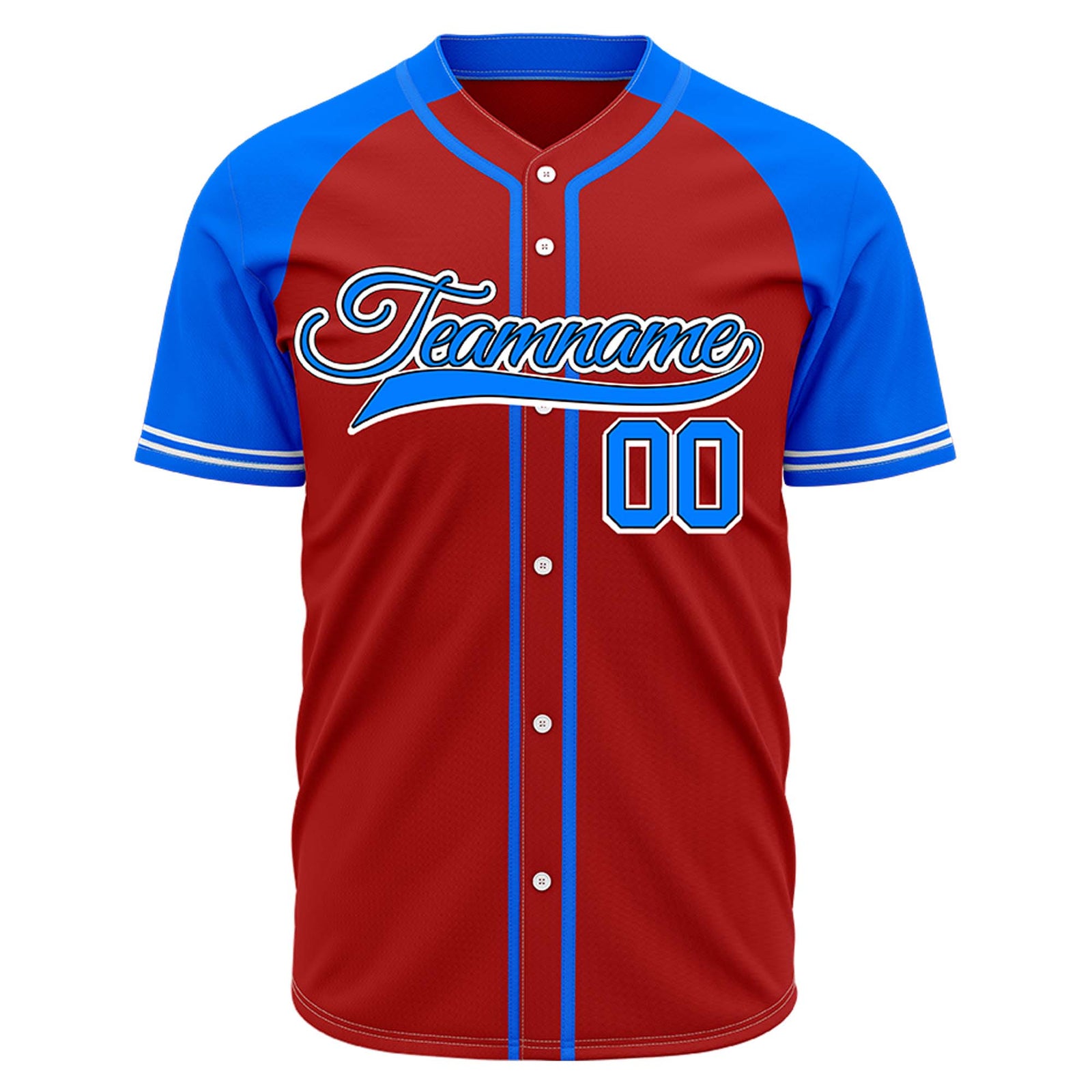 VOSOLI Custom Stitched Red and Blue Two-Tone Baseball Jersey