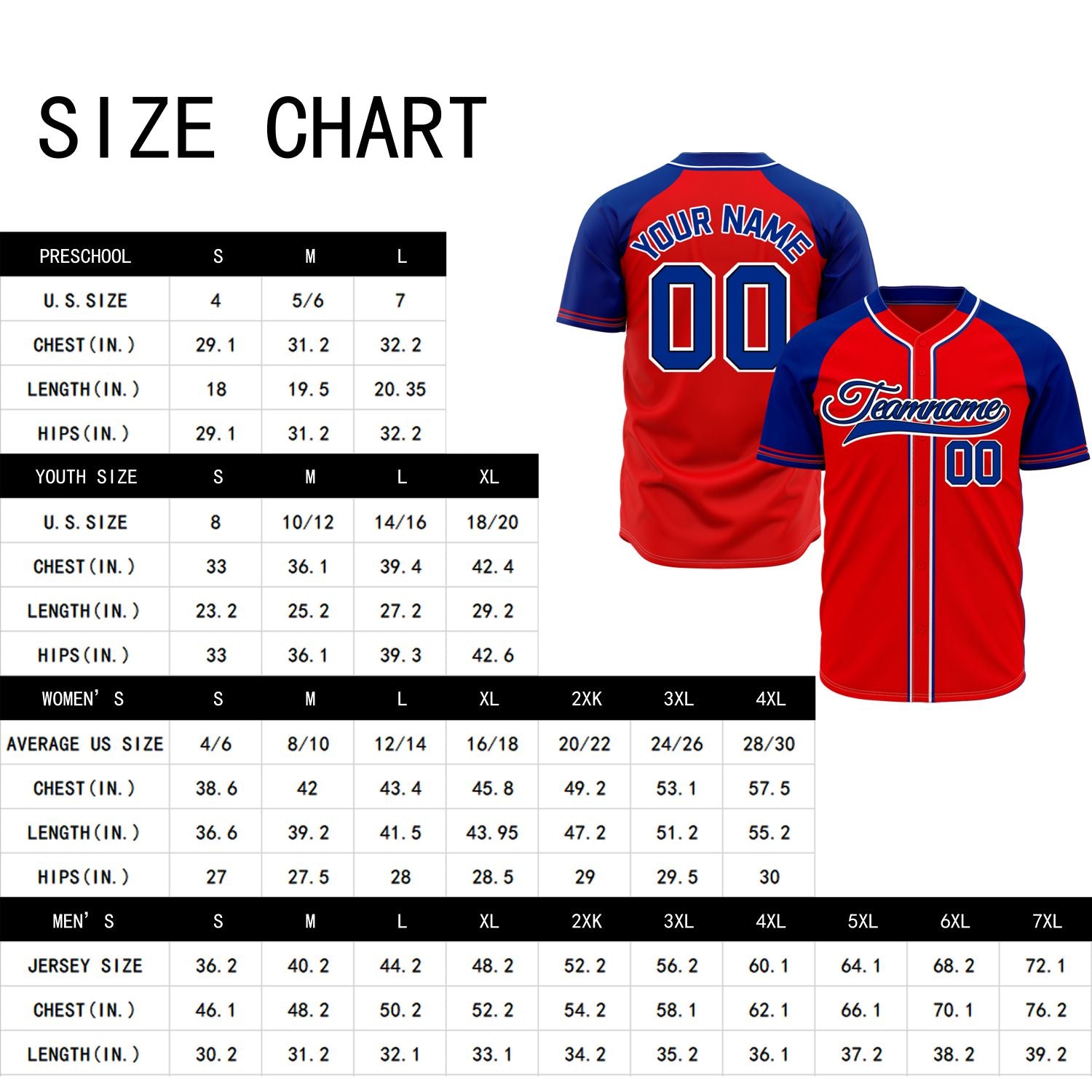VOSOLI Custom Stitched Red and Royal Blue Two-Tone Baseball Jersey