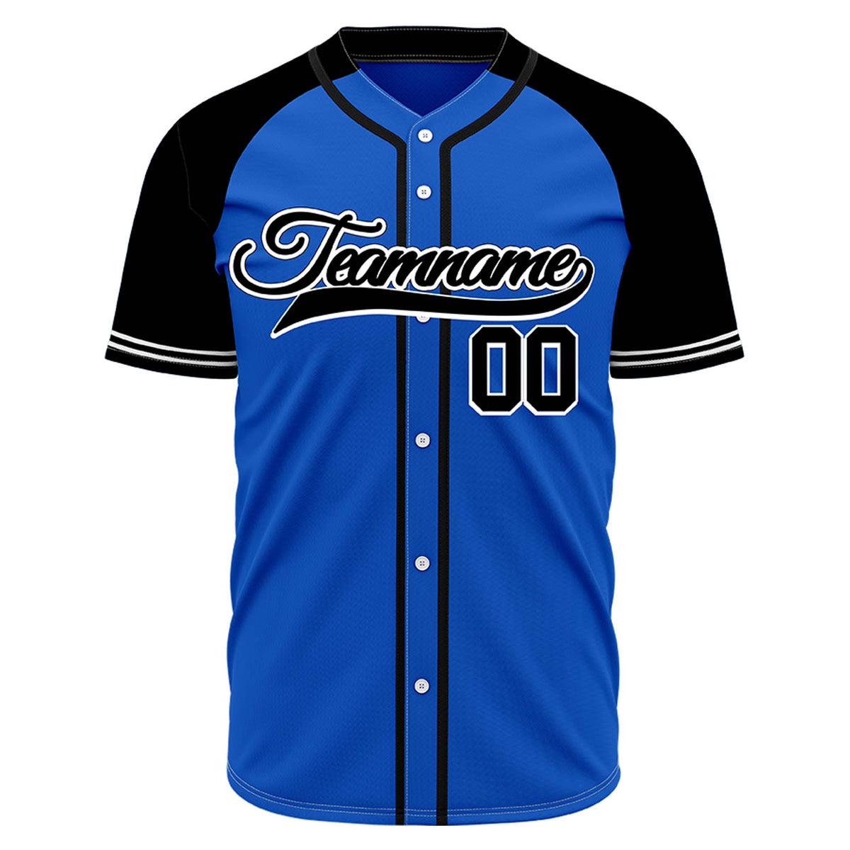 VOSOLI Custom Stitched Royal Blue and Black Two-Tone Baseball Jersey