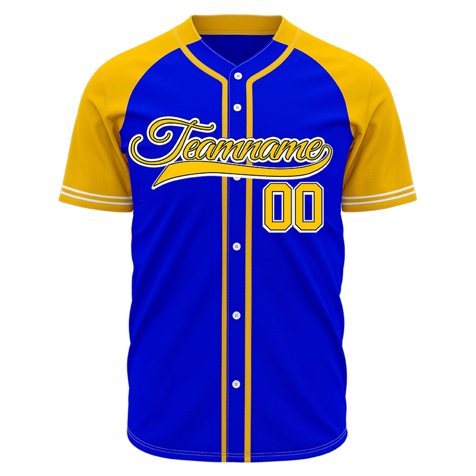 VOSOLI Custom Stitched Royal Blue and Yellow Two-Tone Baseball Jersey