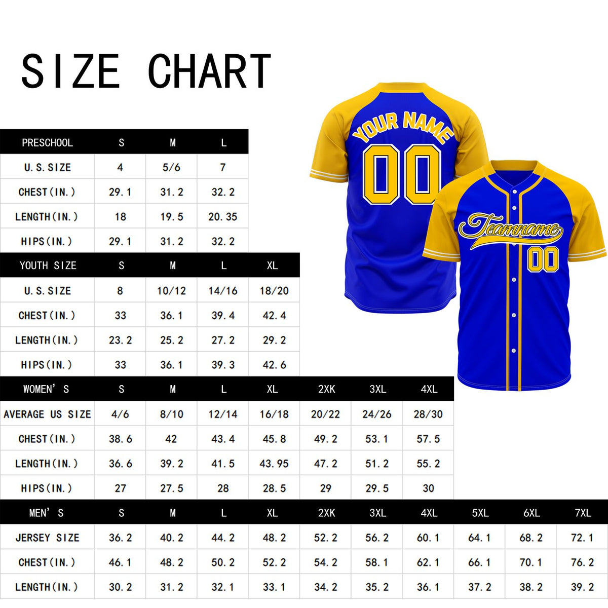 VOSOLI Custom Stitched Royal Blue and Yellow Two-Tone Baseball Jersey