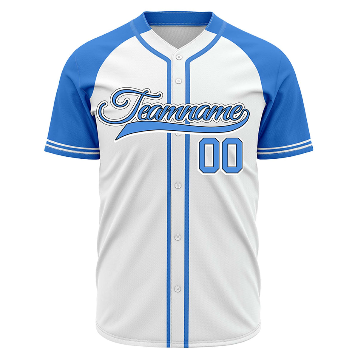 VOSOLI Custom Stitched White and Columbia Blue Two-Tone Baseball Jersey