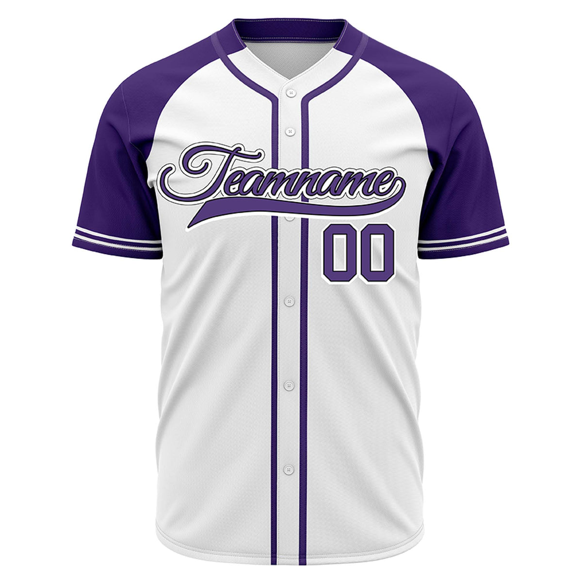 VOSOLI Custom Stitched White and Purple Two-Tone Baseball Jersey