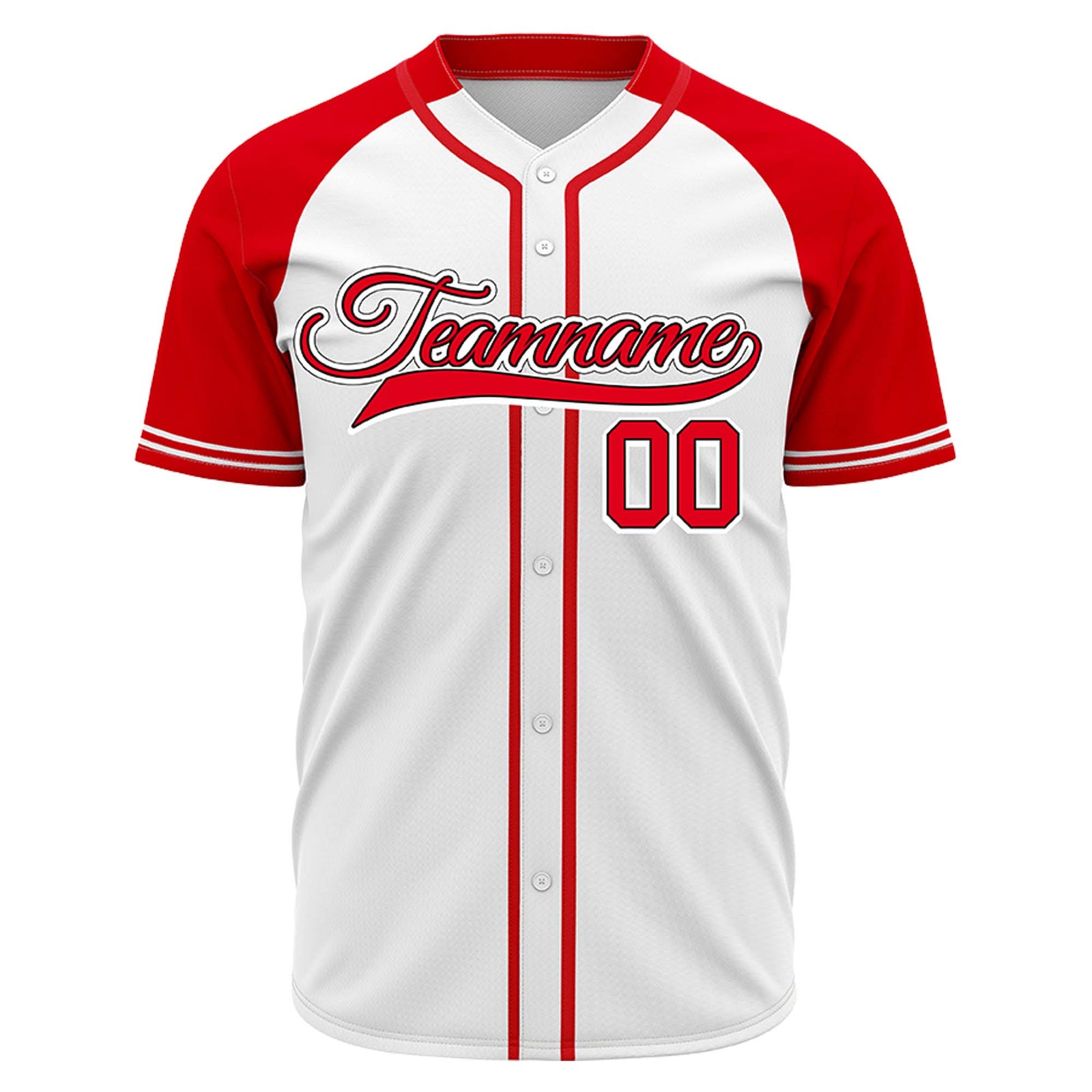 VOSOLI Custom Stitched White and Red Two-Tone Baseball Jersey