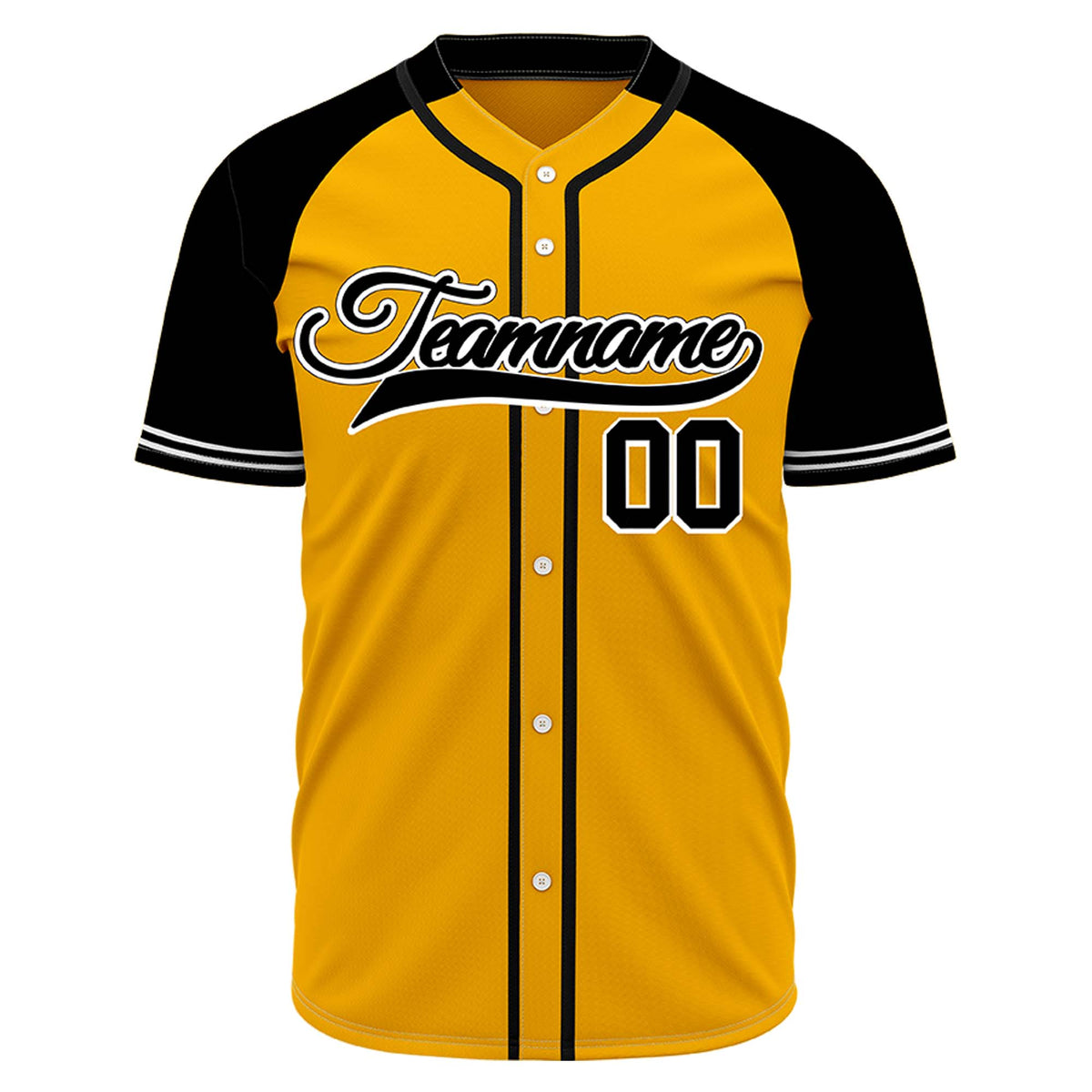 VOSOLI Custom Stitched Yellow and Black Two-Tone Baseball Jersey