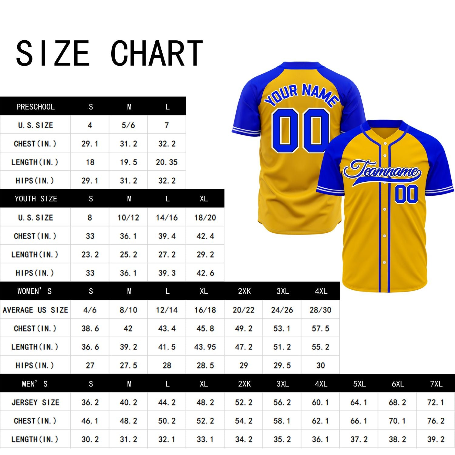 VOSOLI Custom Stitched Yellow and Royal Blue Two-Tone Baseball Jersey