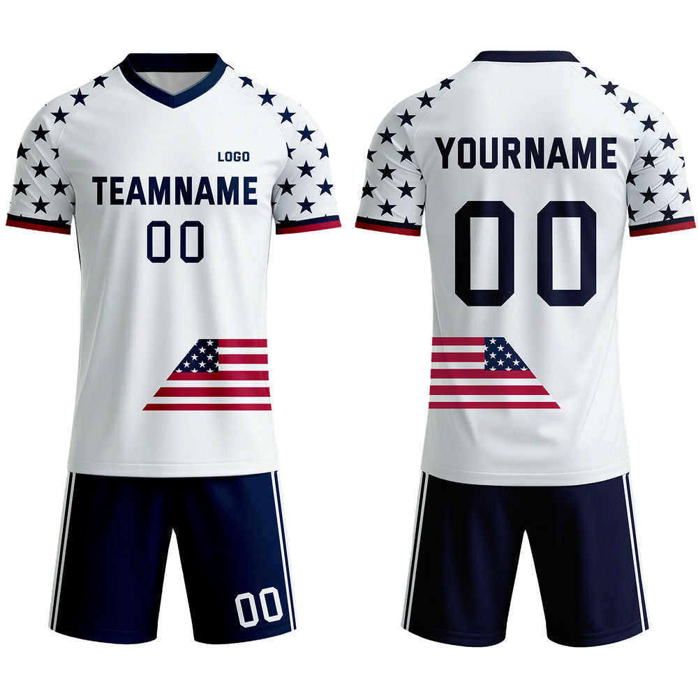 Custom USA Flag Soccer Jersey | Personalized Stars and Stripes Team Uniform - VOSOLI