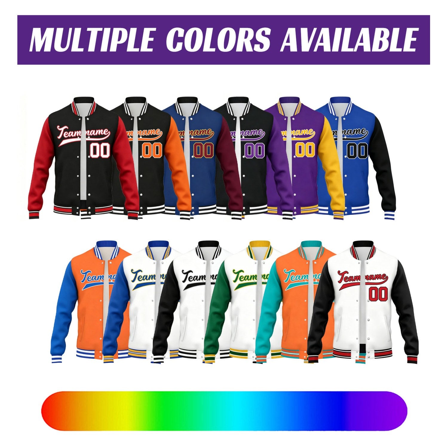 Custom black-red contrast sleeve stitched varsity baseball jacket by Vosoli | Personalized team name & number jacket for youth & adults