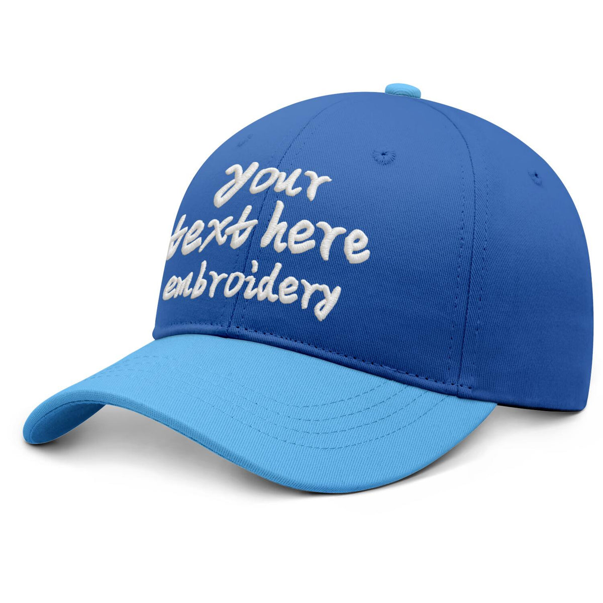 Vosoli Dark Blue Light Blue Two-Tone Baseball Cap - Unisex Custom 3D Embroidery or Print