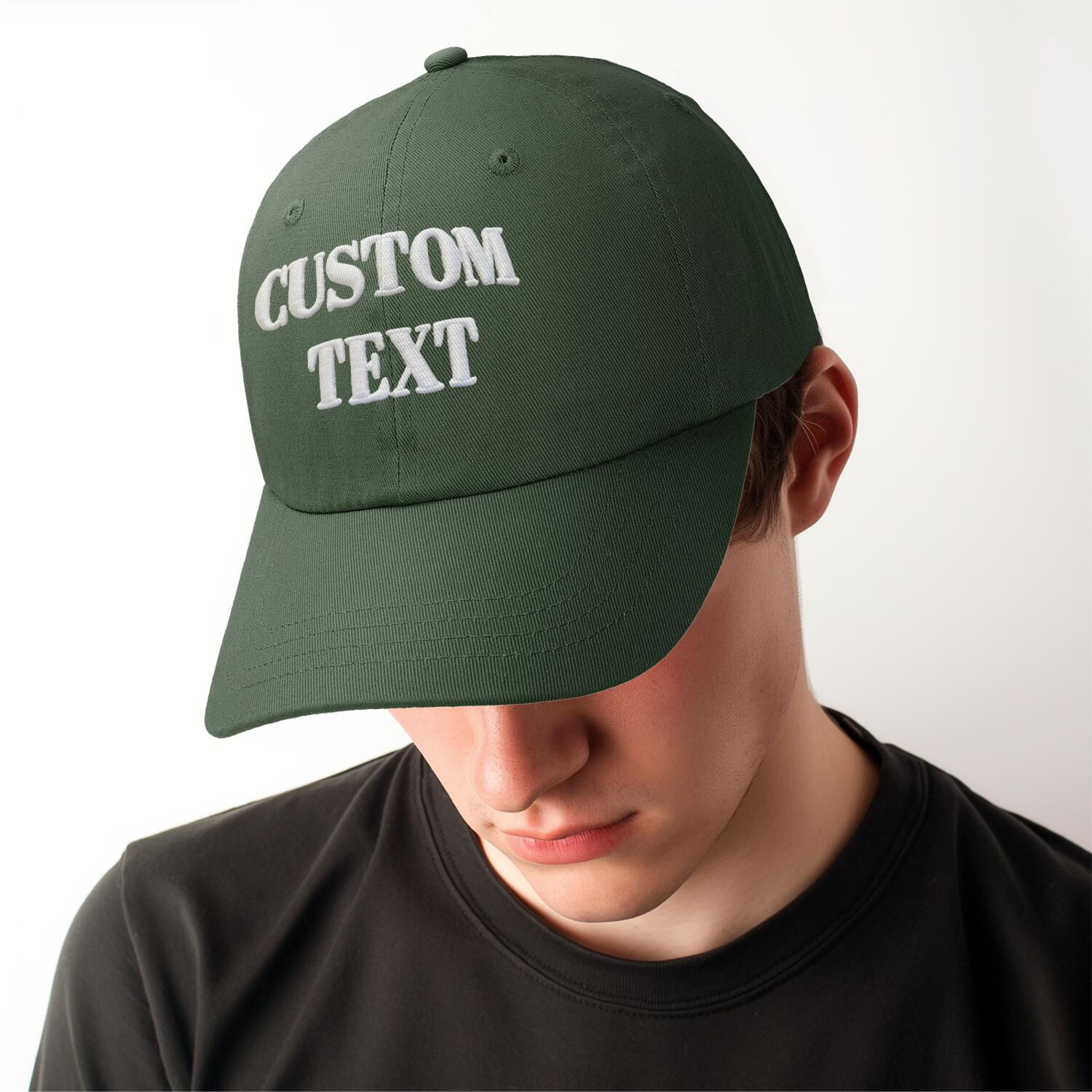 Vosoli Dark Green Unisex Baseball Cap - Personal & Team Custom 3D Embroidery or Print Hat