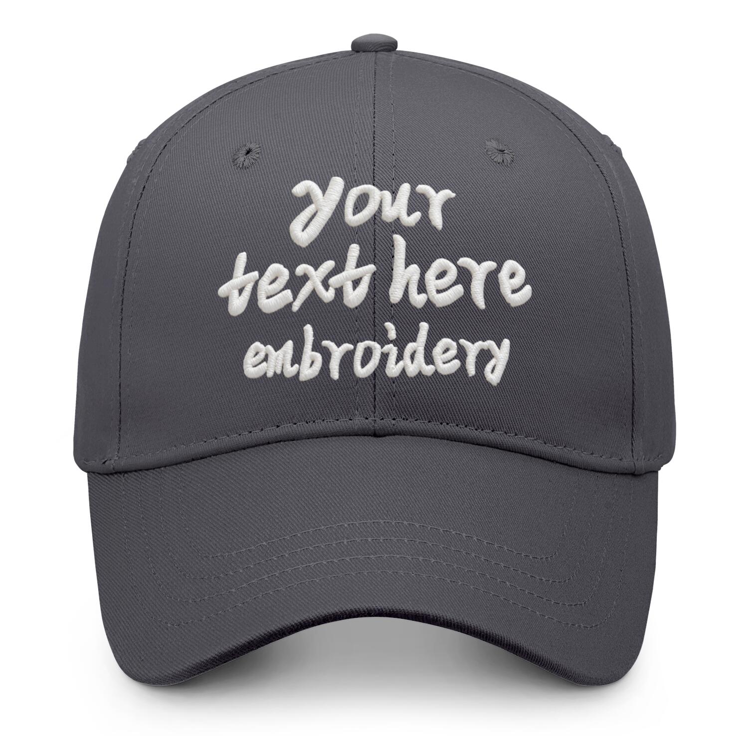 Vosoli Dark Grey Solid Baseball Cap - Unisex Custom 3D Embroidery or Print