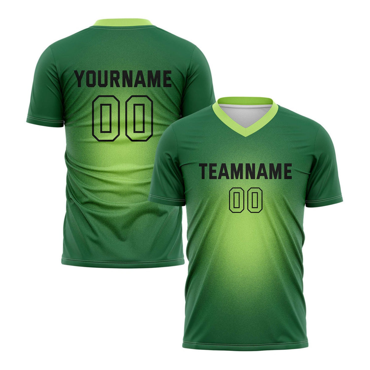 Custom Deep Green &amp; Lime Gradient Soccer Jersey for Teams &amp; Individuals | Vosoli