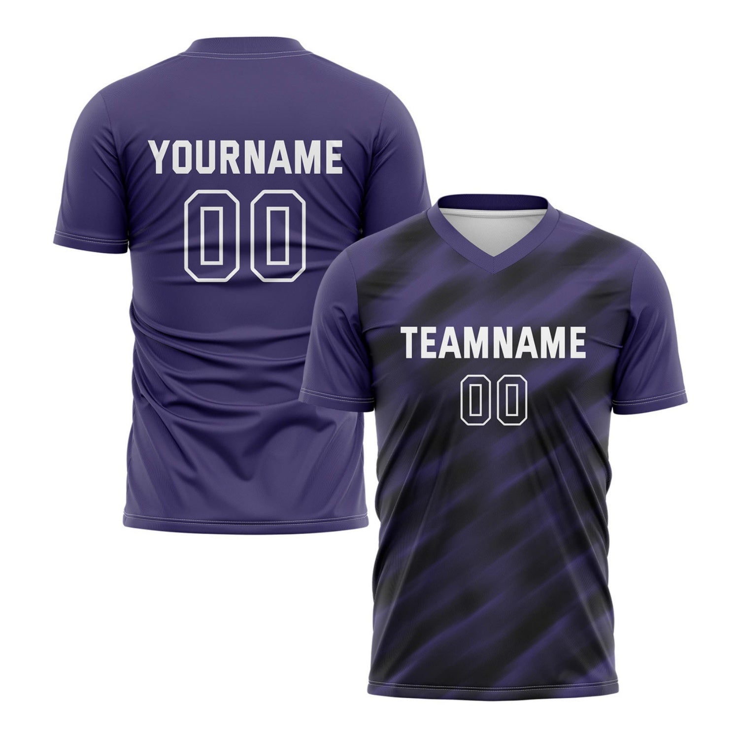 Custom Deep Purple Gradient Stripe Soccer Jersey for Teams & Individuals | Vosoli