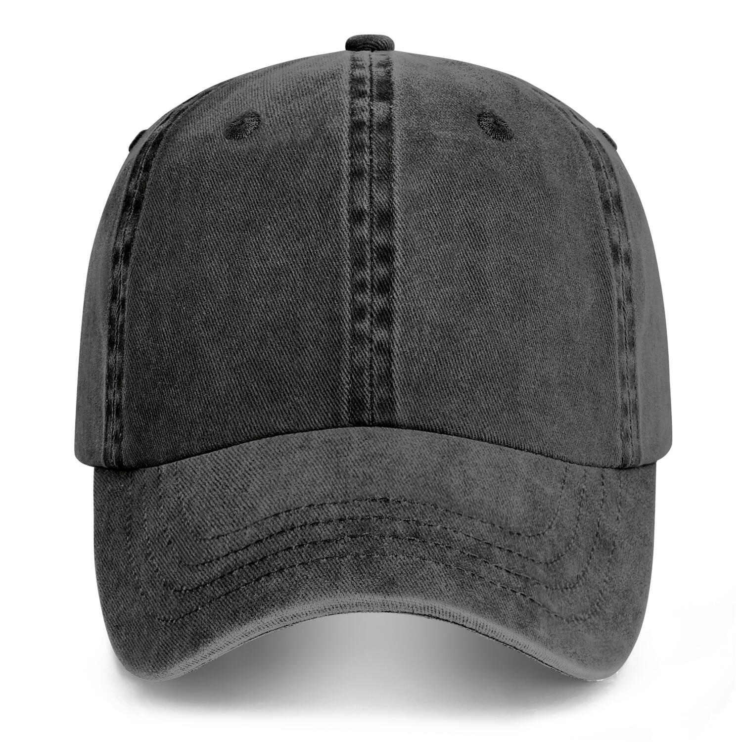 Vosoli Black Washed Denim Unisex Baseball Cap - Team Custom Embroider or Print Personalized Hat