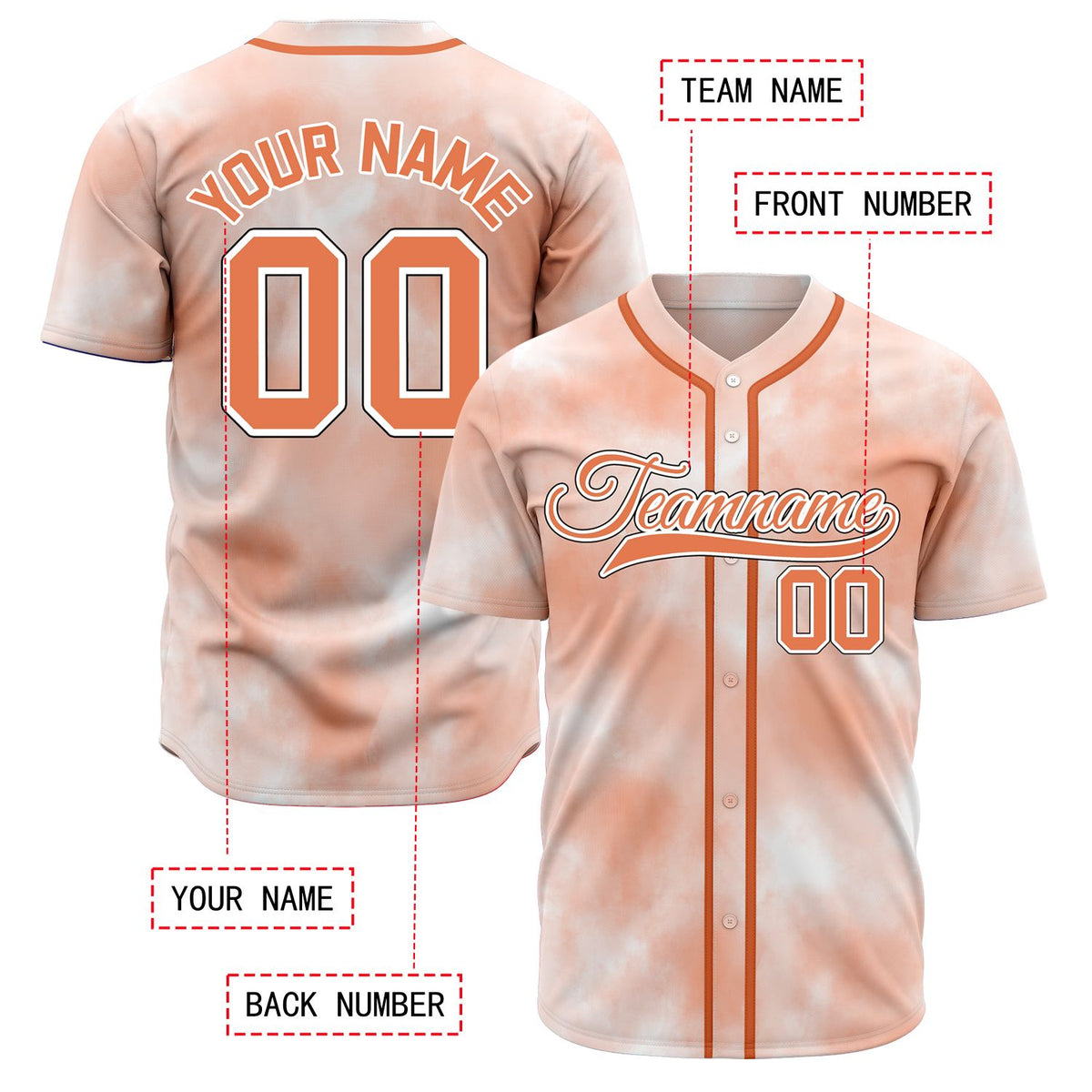 VOSOLI Urban Safari Khaki Tie-Dye Graffiti Custom Baseball Jersey