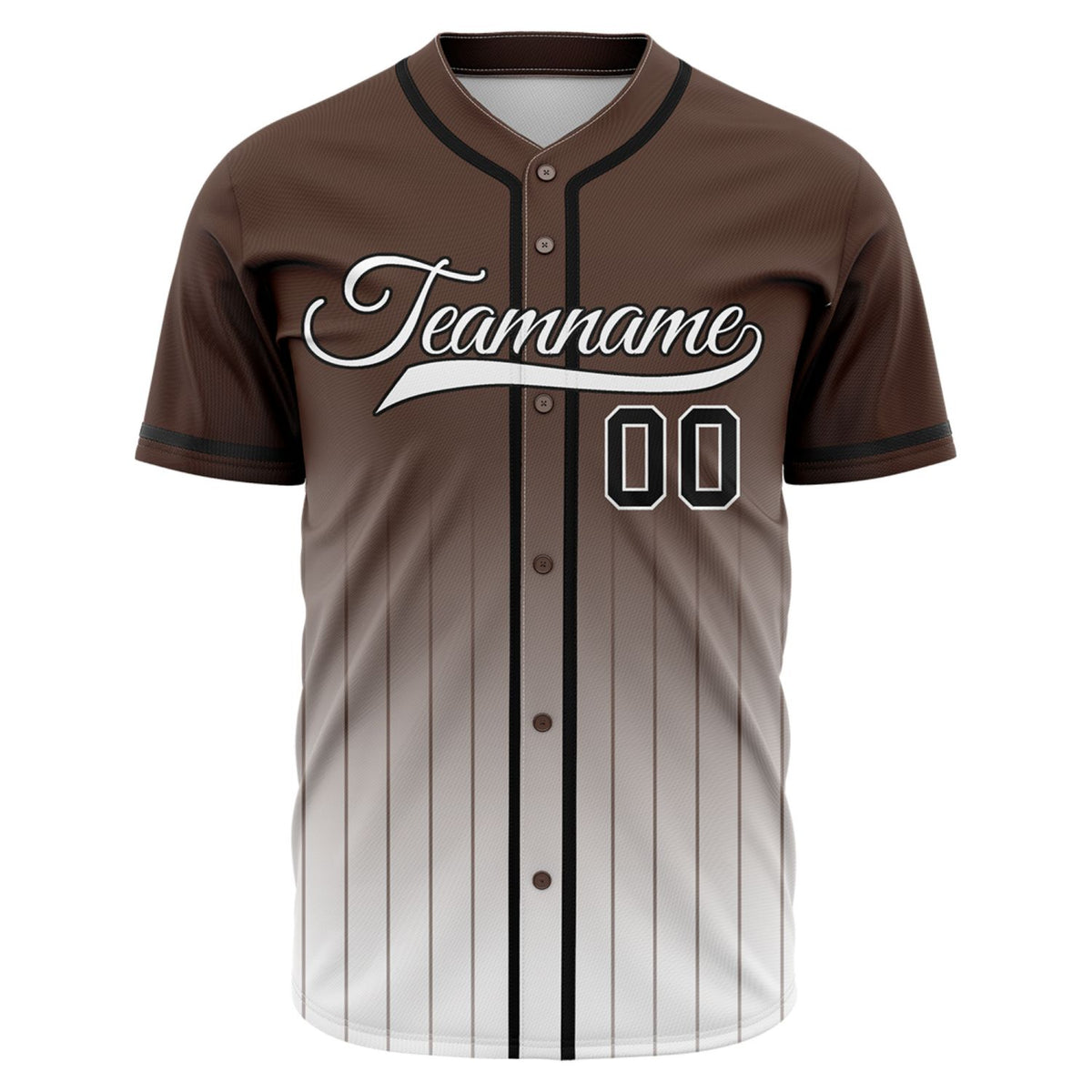 VOSOLI Urban Earth Brown &amp; Black Gradient Pinstripe Baseball Jersey