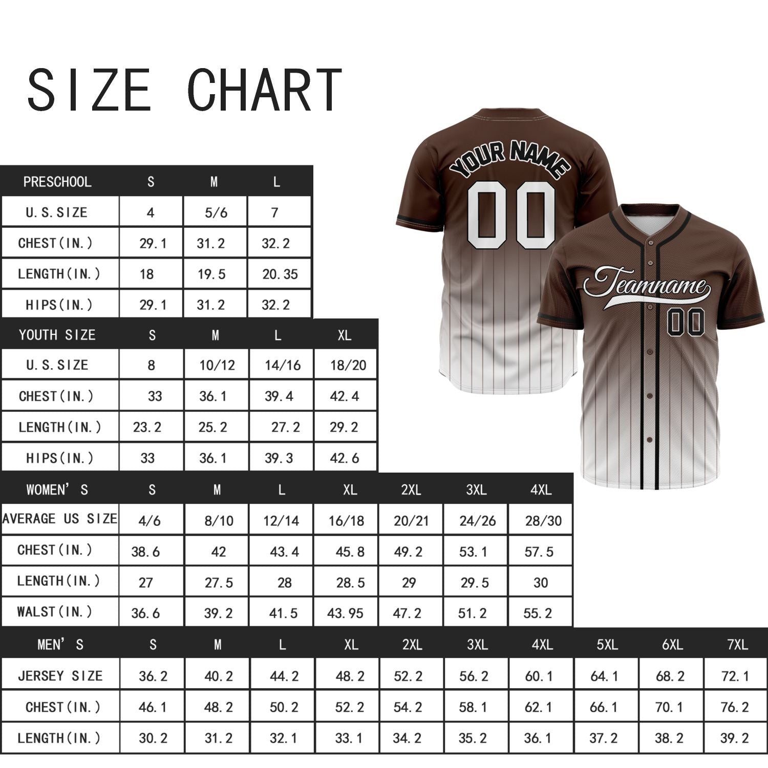 VOSOLI Urban Earth Brown & Black Gradient Pinstripe Baseball Jersey