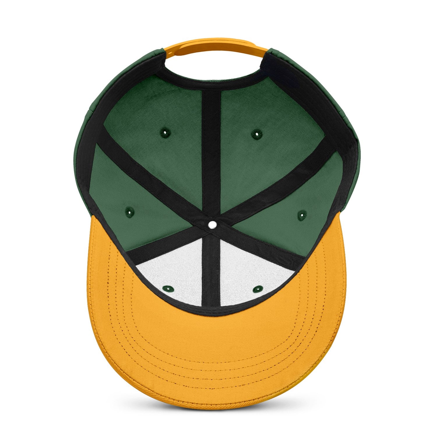 Vosoli Forest Green Gold Two-Tone Baseball Cap - Unisex Custom 3D Embroidery or Print