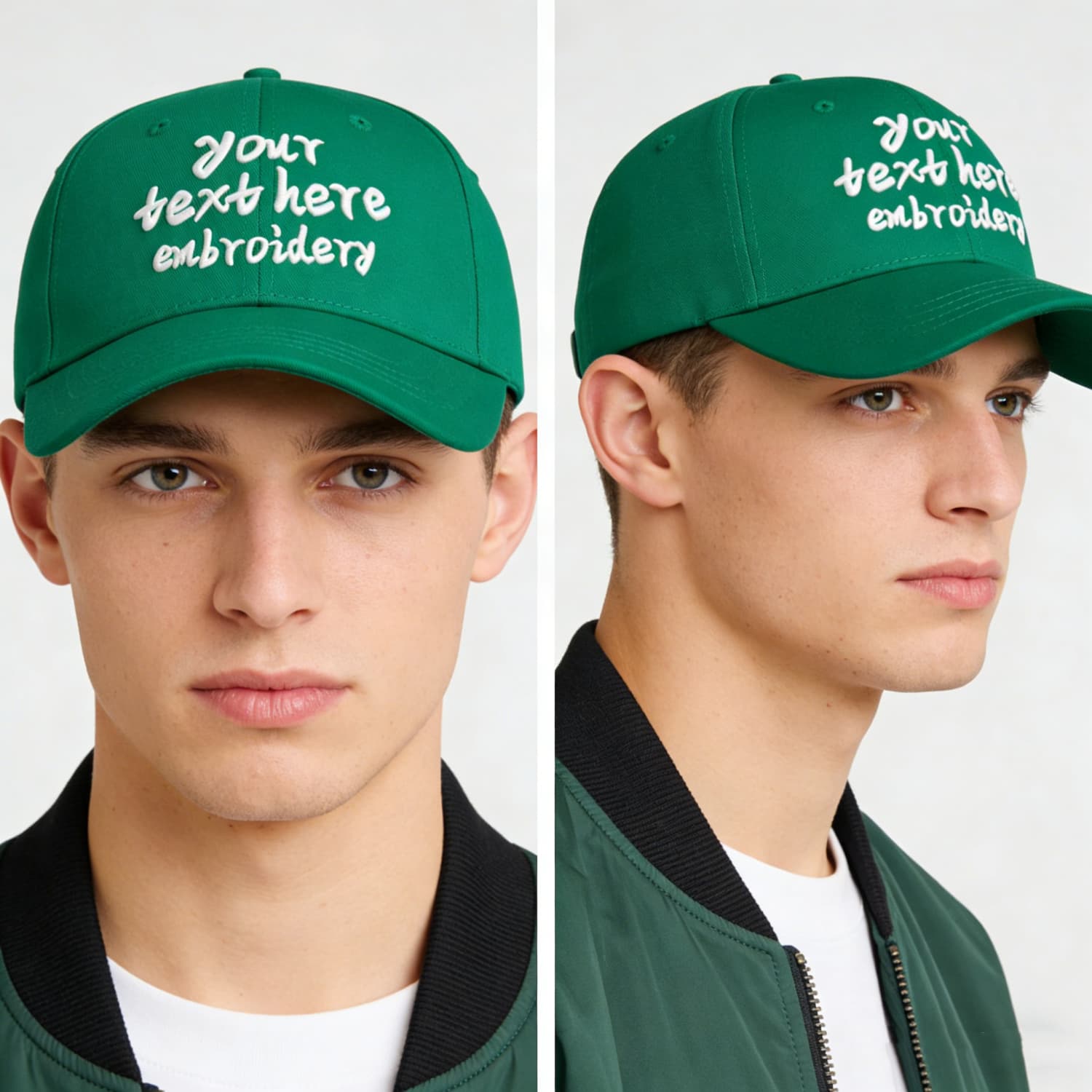 Vosoli Forest Green Solid Baseball Cap - Unisex Custom 3D Embroidery or Print