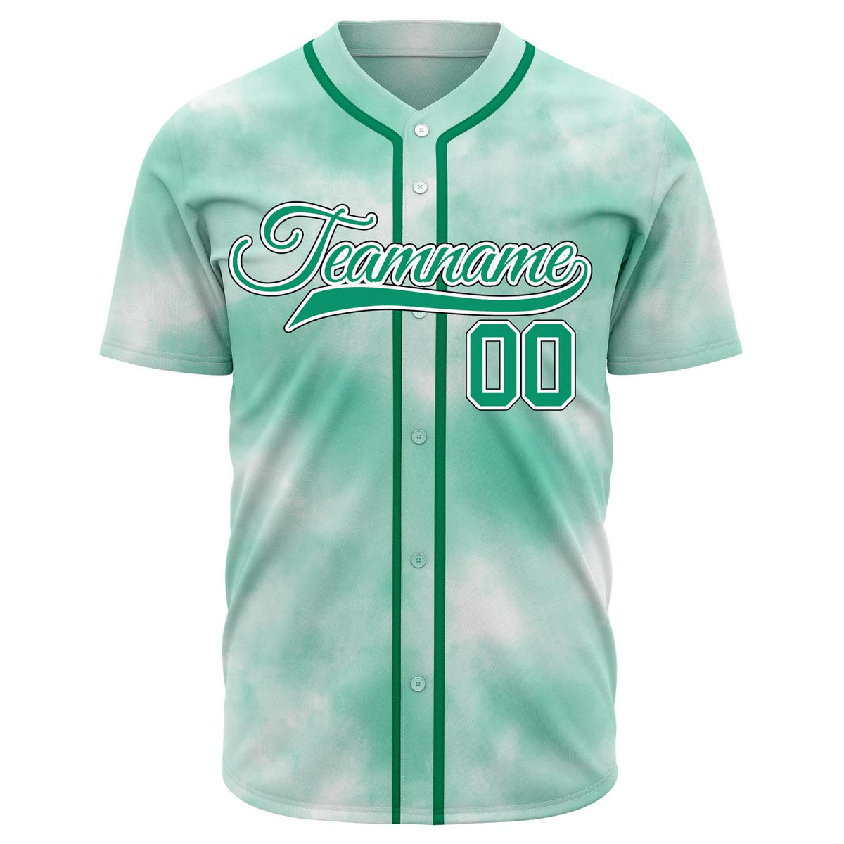 VOSOLI Green Mist Tie-Dye Graffiti Custom Stitched Baseball Jersey