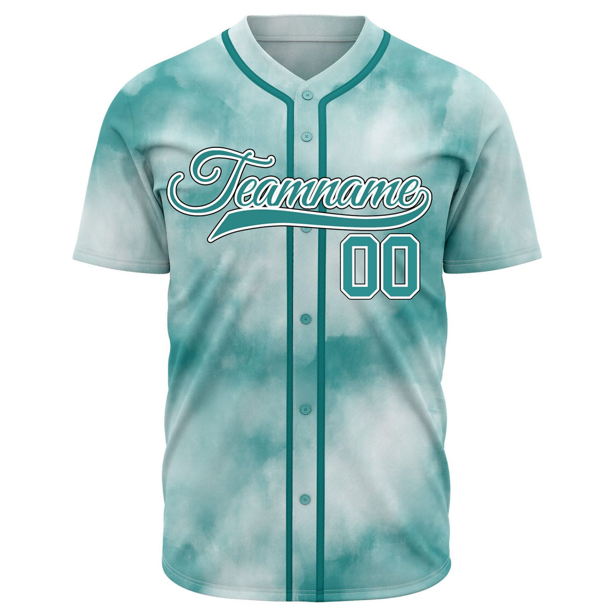 VOSOLI Green Mist Tie-Dye Graffiti Custom Stitched Baseball Jerseys