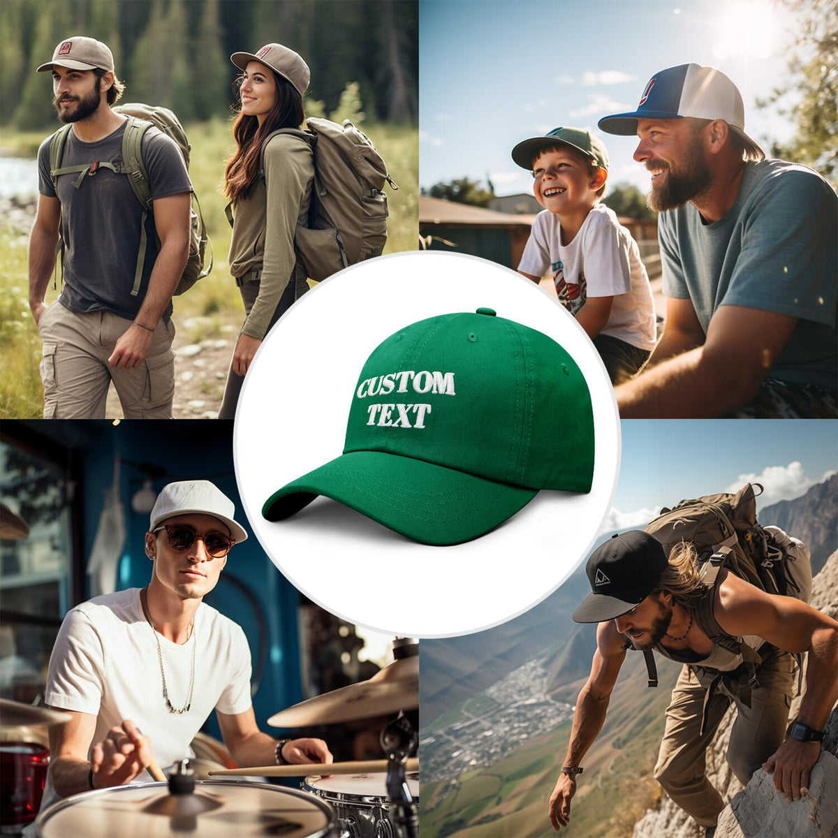 Vosoli Forest Green Unisex Baseball Cap - Personal & Team Custom 3D Embroidery or Print Hat