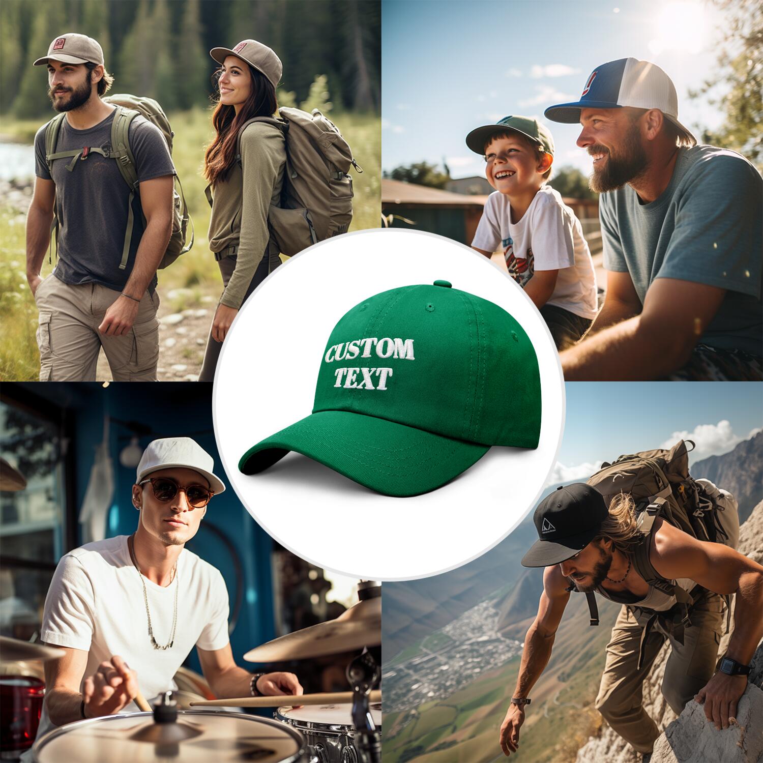 Vosoli Forest Green Unisex Baseball Cap - Personal & Team Custom 3D Embroidery or Print Hat